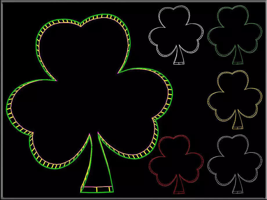 Shamrock Wire Frame Low-poly 3D model_0