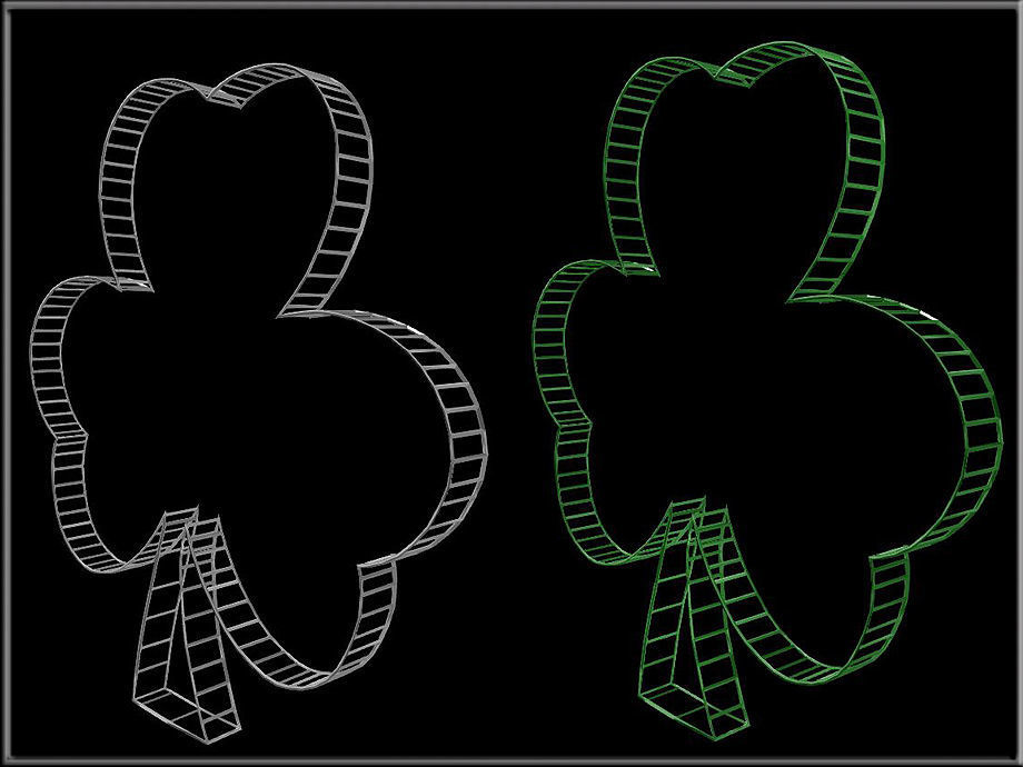 Shamrock Wire Frame Low-poly 3D model_2