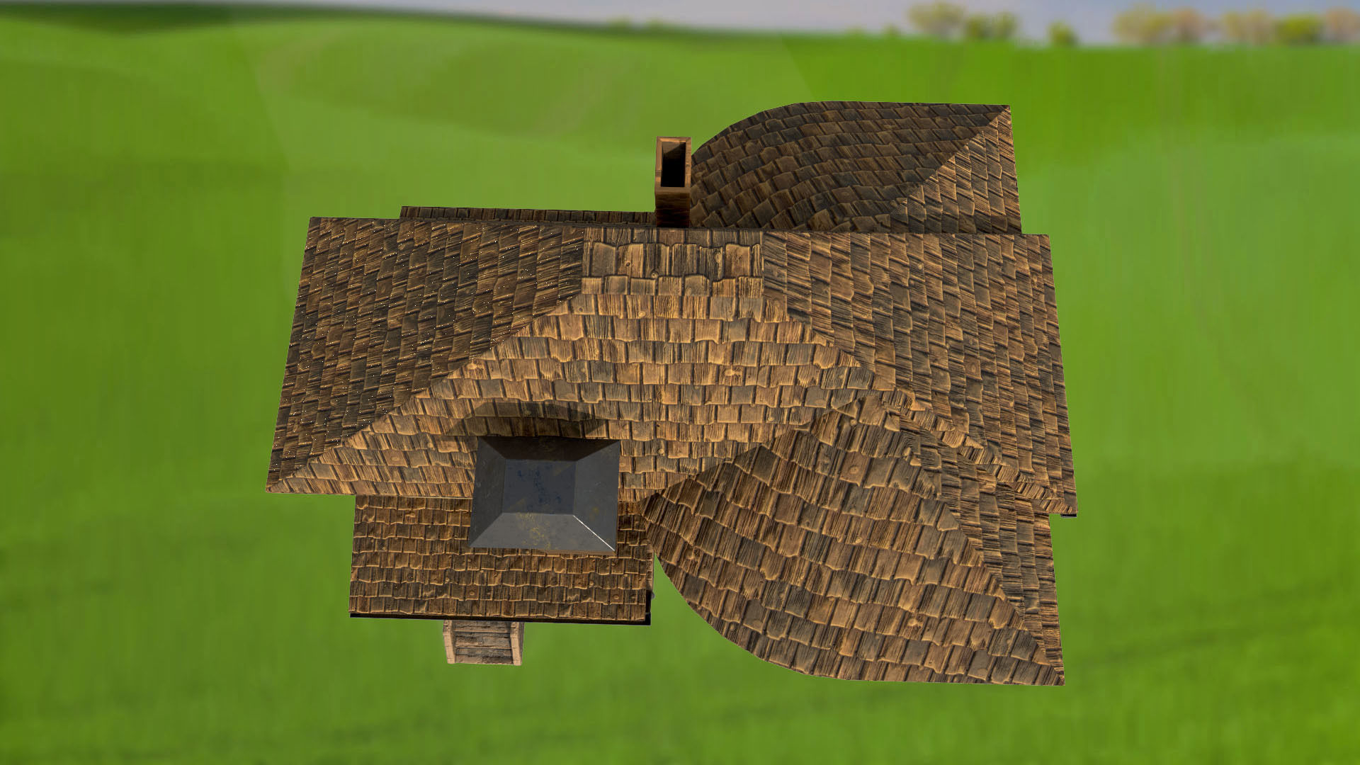 House homestead villa PBR game ready Low-poly 3D model_5