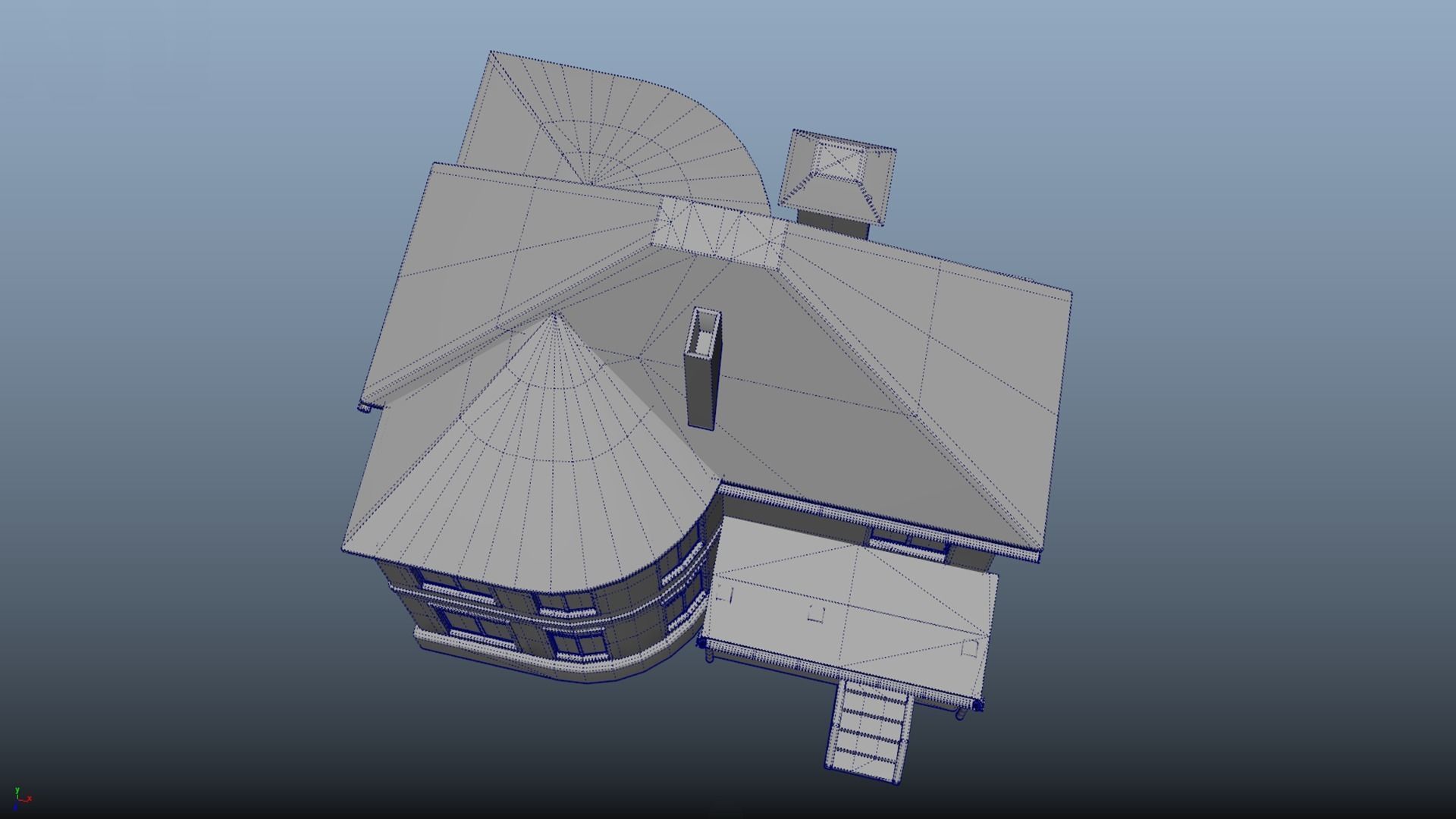 House homestead villa PBR game ready Low-poly 3D model_8