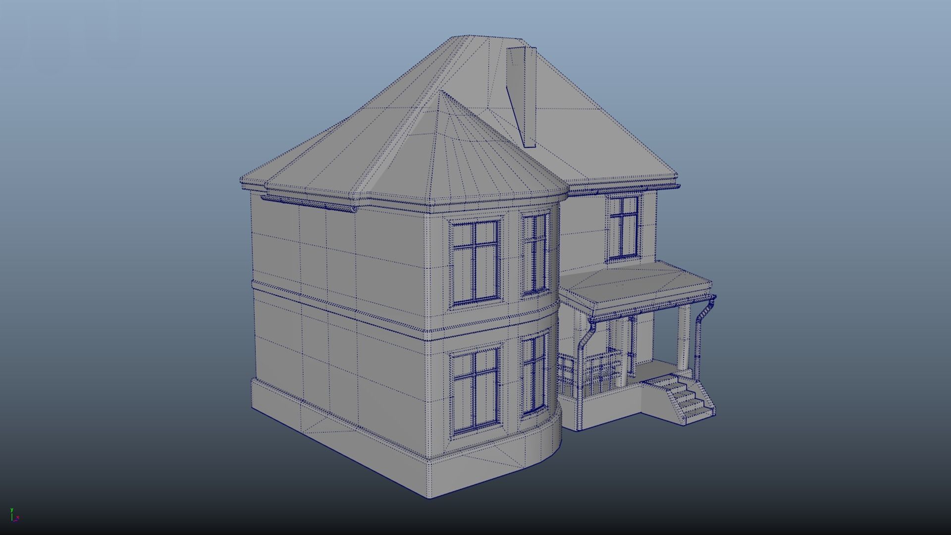 House homestead villa PBR game ready Low-poly 3D model_7