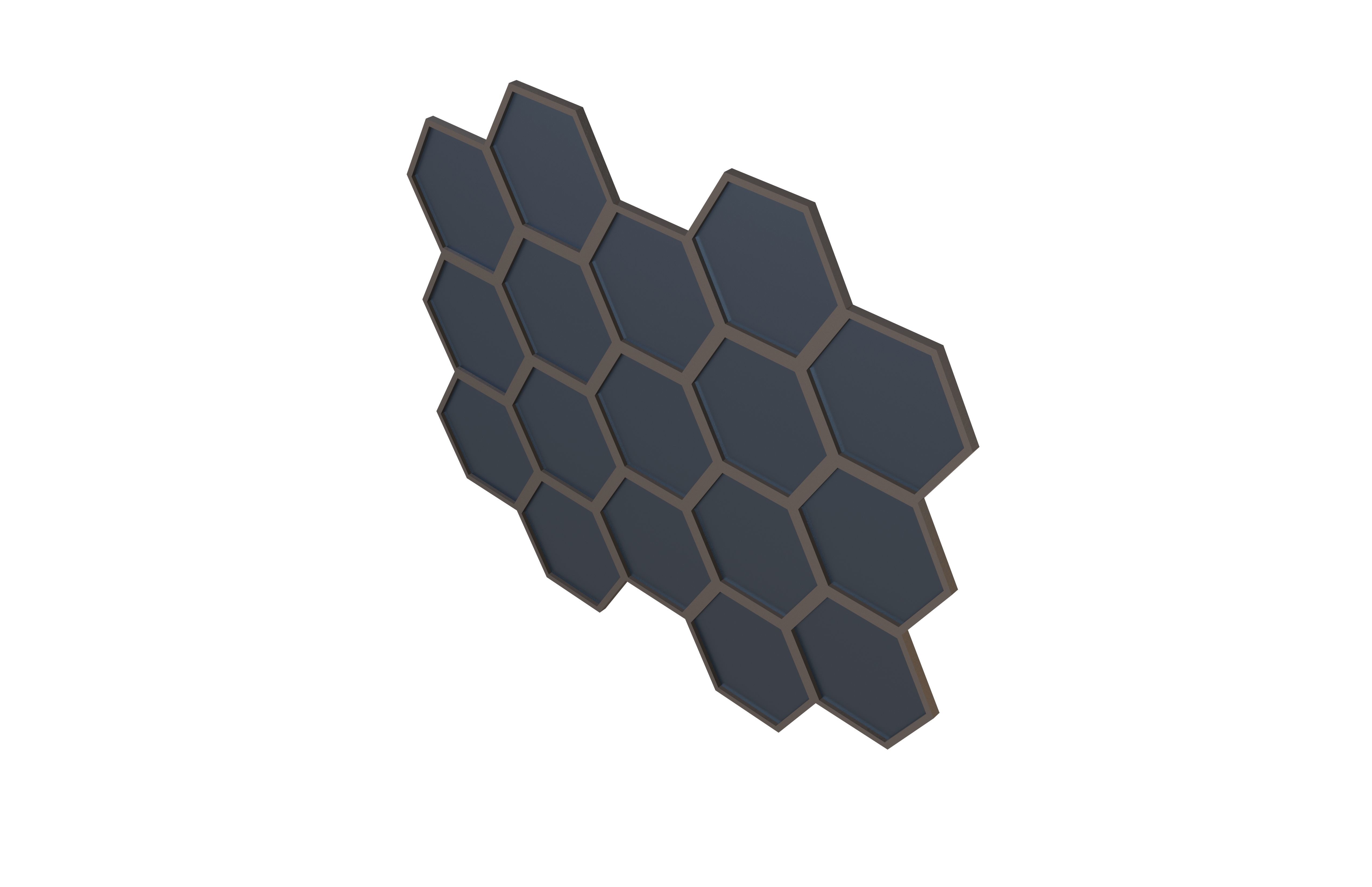 Hexagon Solar Panel v1 002 Low-poly 3D model_3