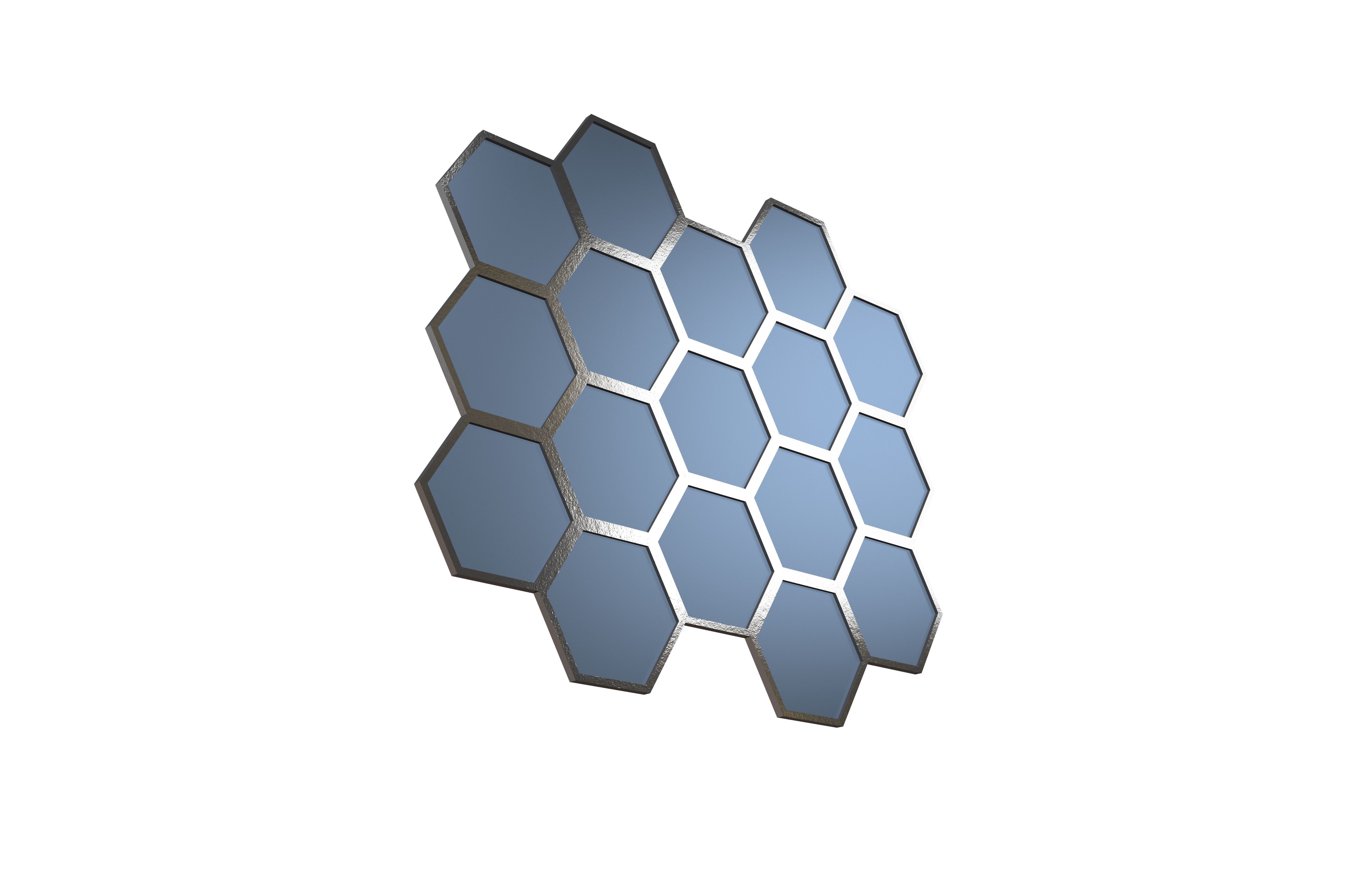 Hexagon Solar Panel v1 002 Low-poly 3D model_2