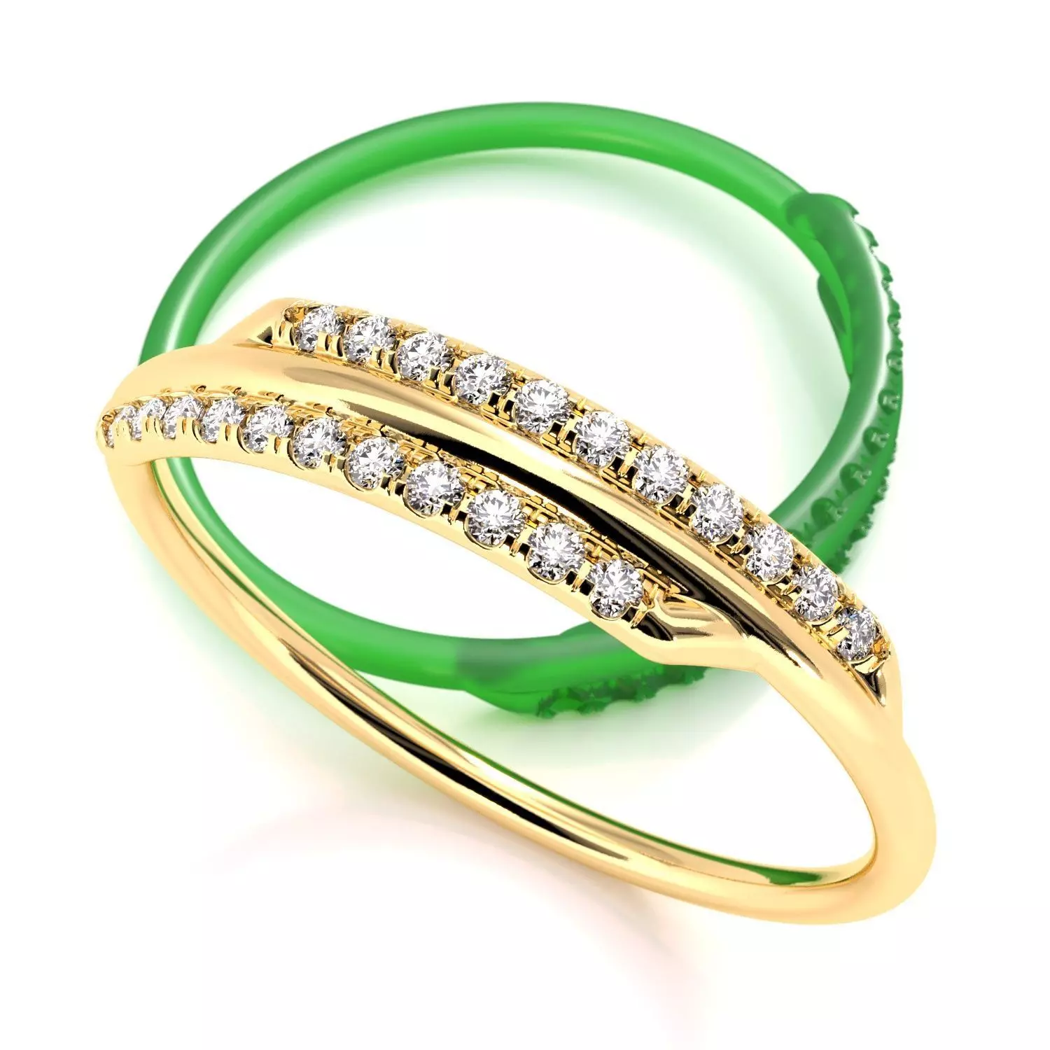 Asymmetrical Diamond Ring 3D print model_0