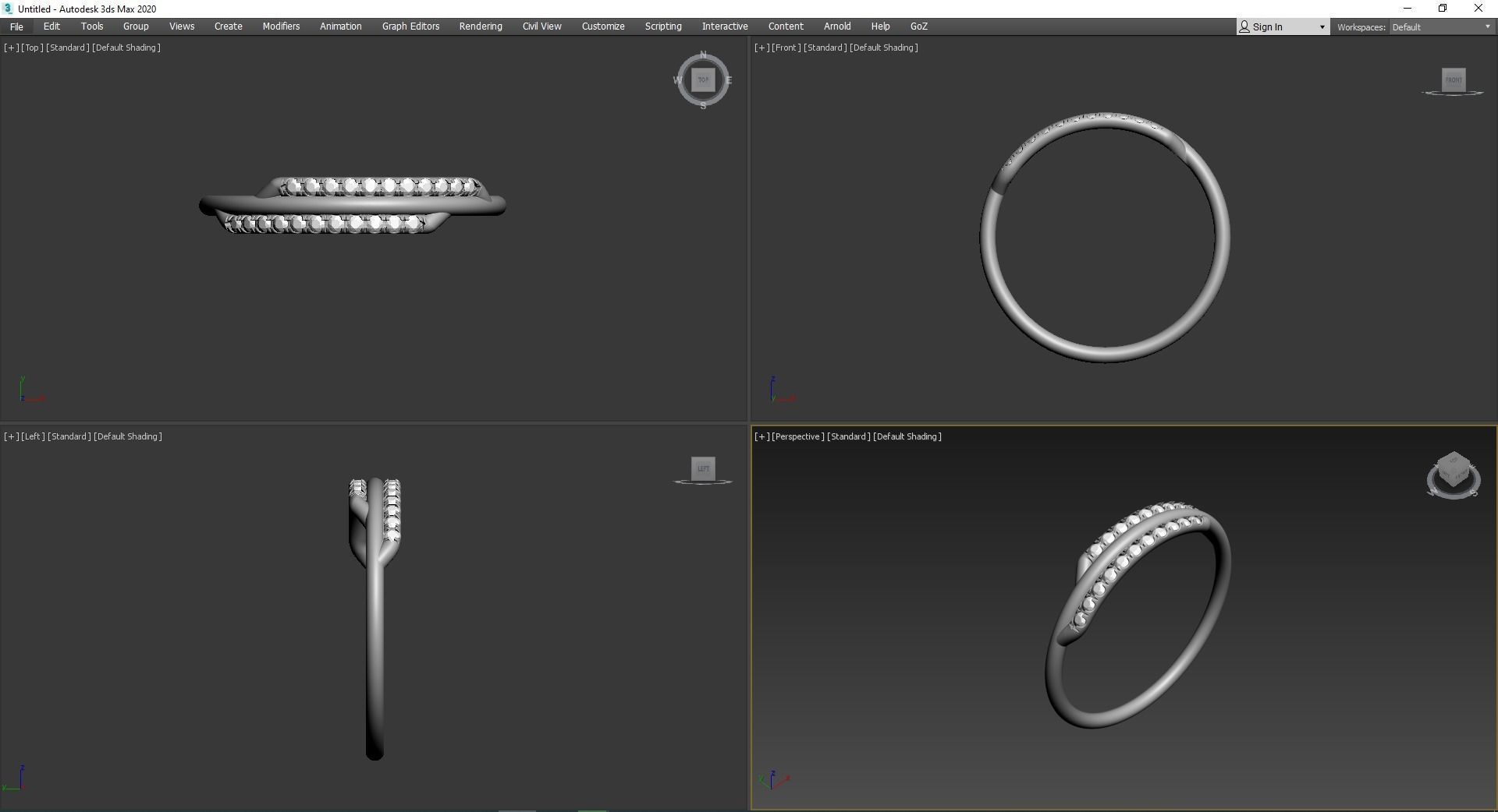 Asymmetrical Diamond Ring 3D print model_4