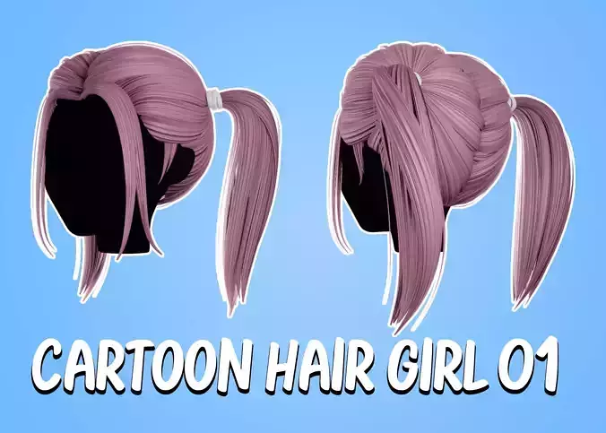 Cartoon Hair Female 01