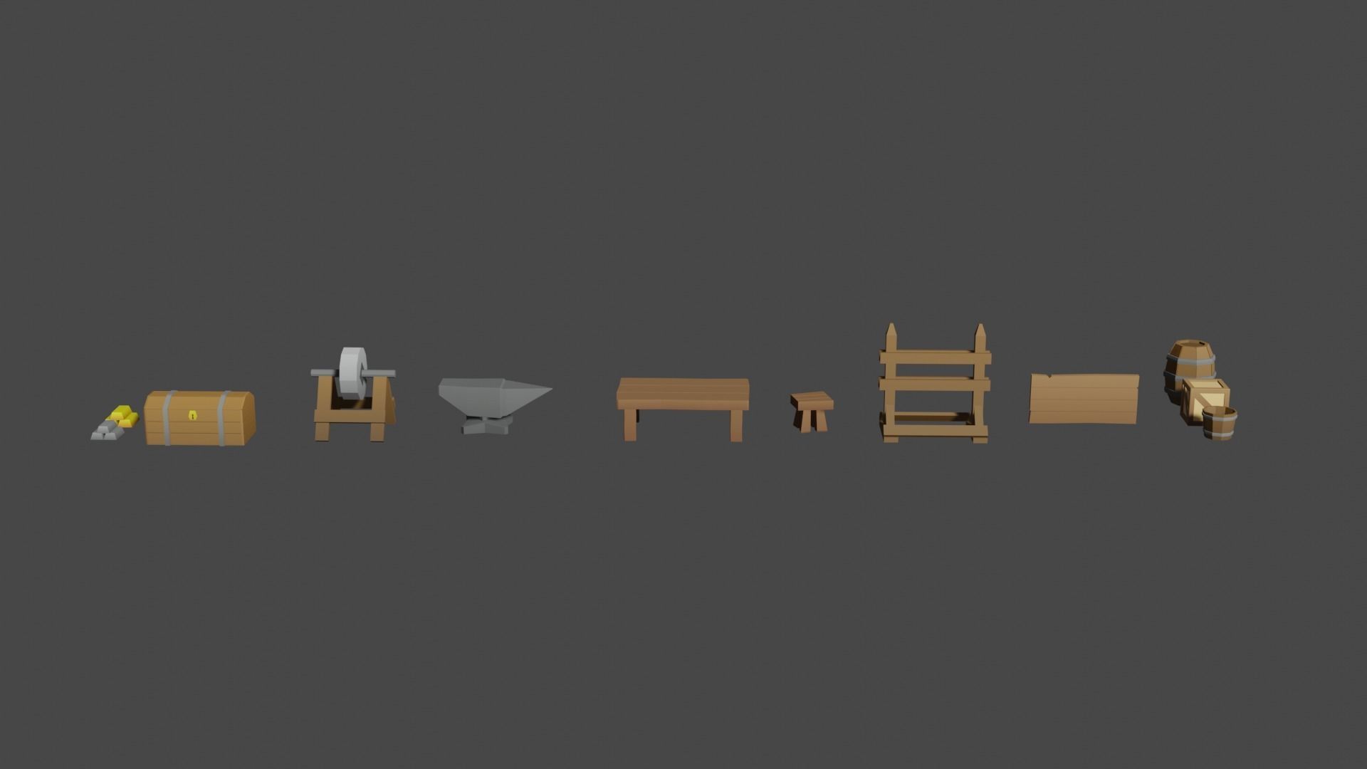 Low Poly Blacksmith Fantasy Stylized Low-poly 3D model_8