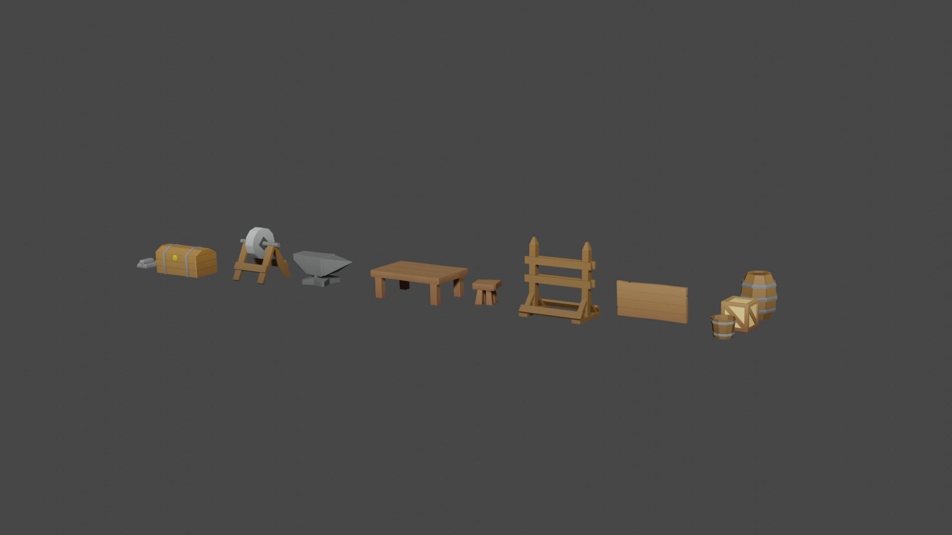 Low Poly Blacksmith Fantasy Stylized Low-poly 3D model_7