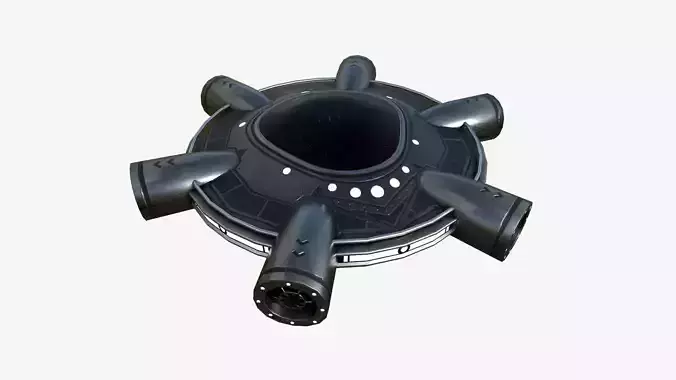 Alien Spaceship UFO J03 Dark Steel - Sci Fi Spacecraft Design Low-poly 3D model