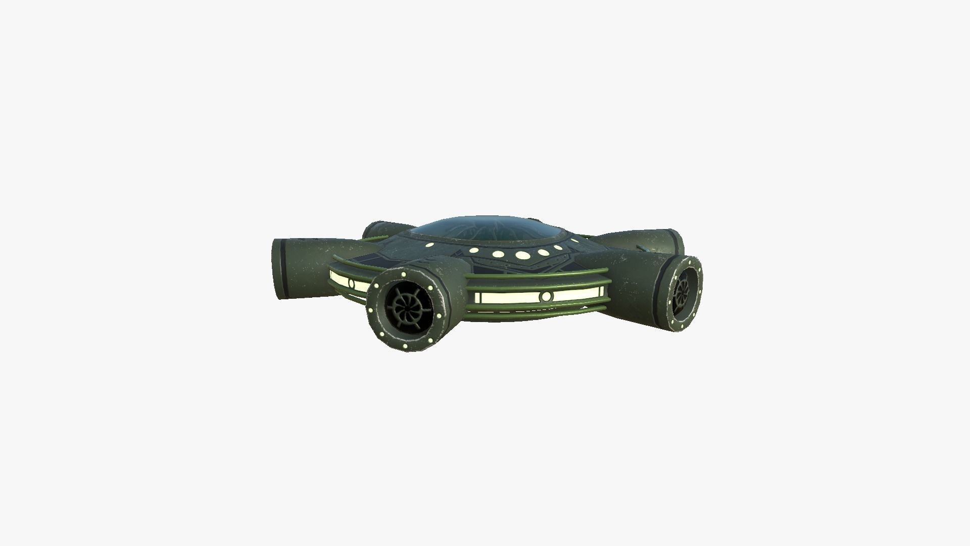 3D model Alien Spaceship UFO J05 Dark Green - Sci Fi Spacecraft Design ...