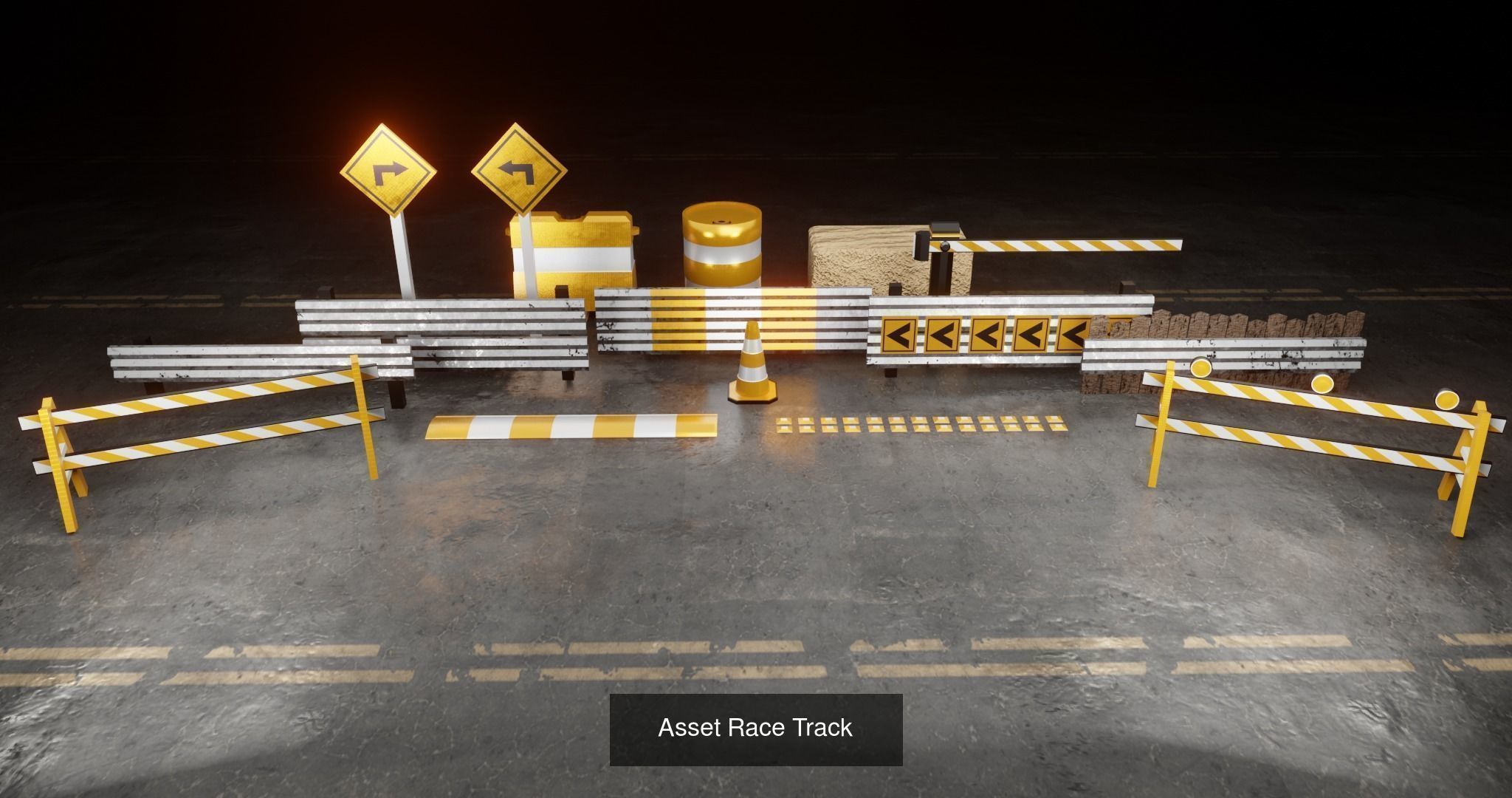 Full Asset Race Track 3D Model Collection_3
