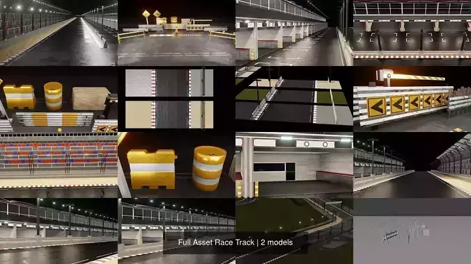Full Asset Race Track 3D Model Collection