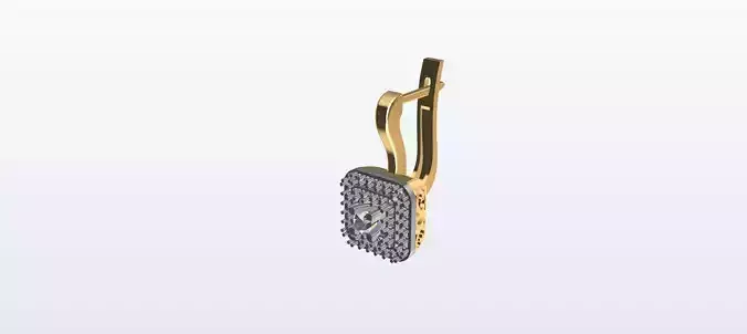 Earring gold plated hair clip with diamonds