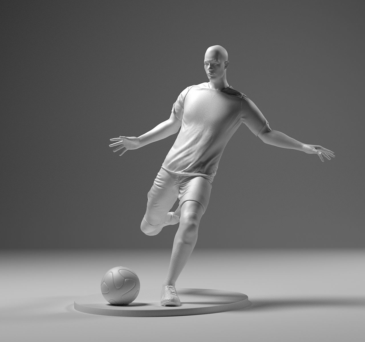Footballer 04 Footstrike 02 Stl 3D print model_1