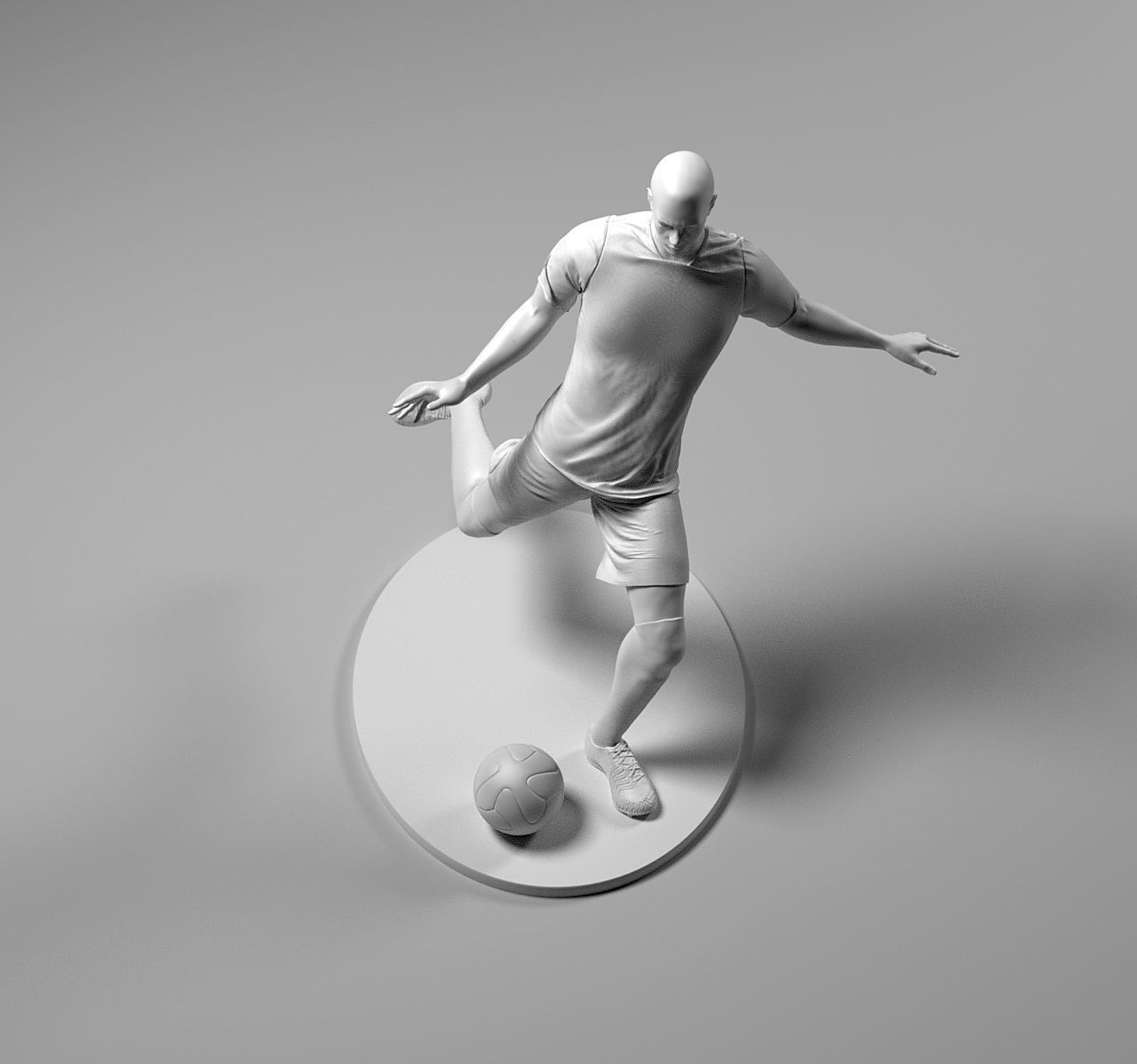 Footballer 04 Footstrike 02 Stl 3D print model_7