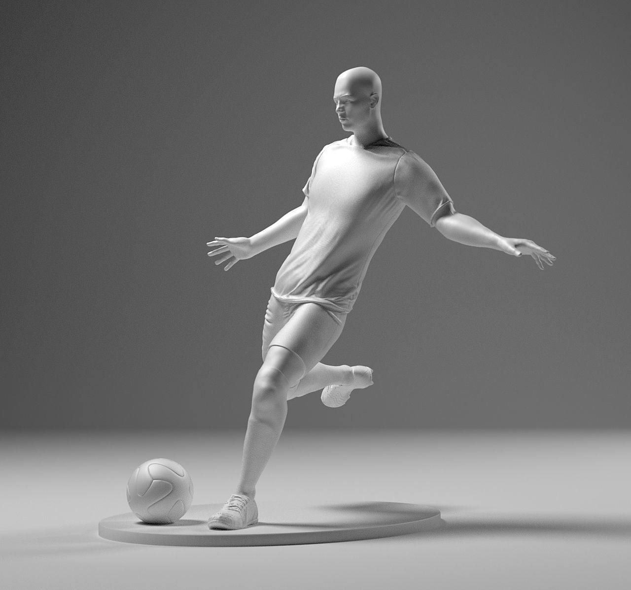 Footballer 04 Footstrike 02 Stl 3D print model_2