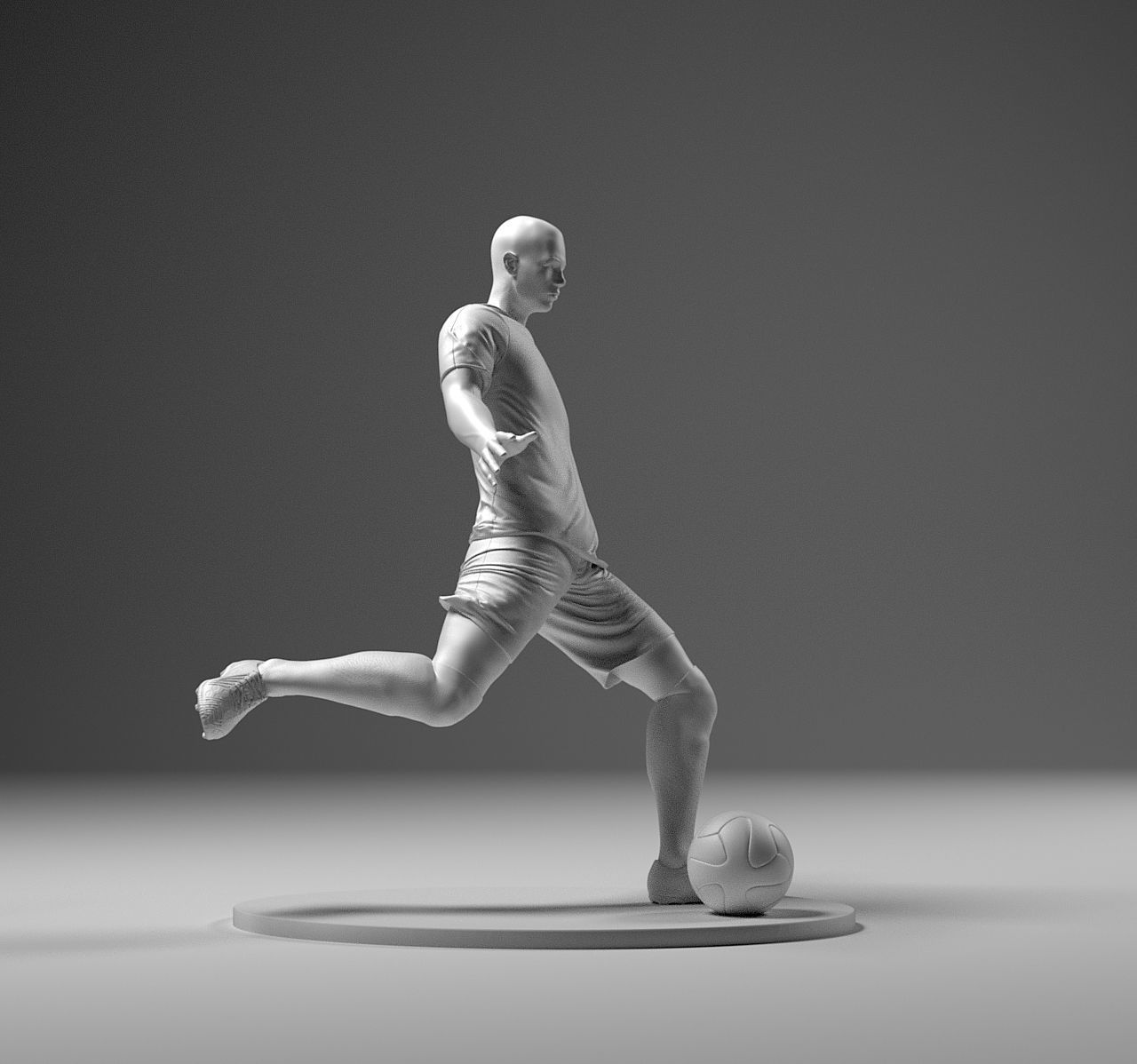 Footballer 04 Footstrike 02 Stl 3D print model_6