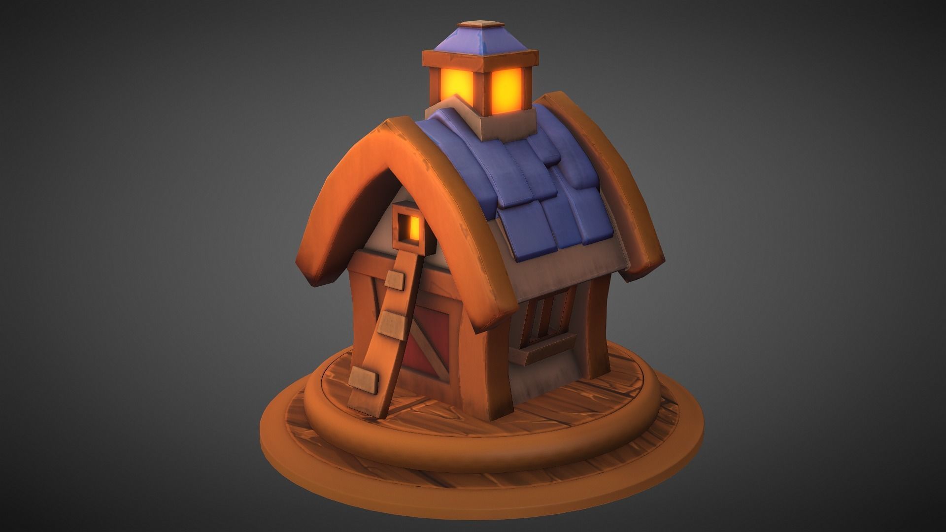 LowPoly Stylized Small House Low-poly 3D model_2