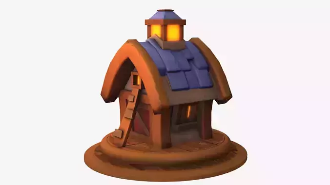 LowPoly Stylized Small House Low-poly 3D model