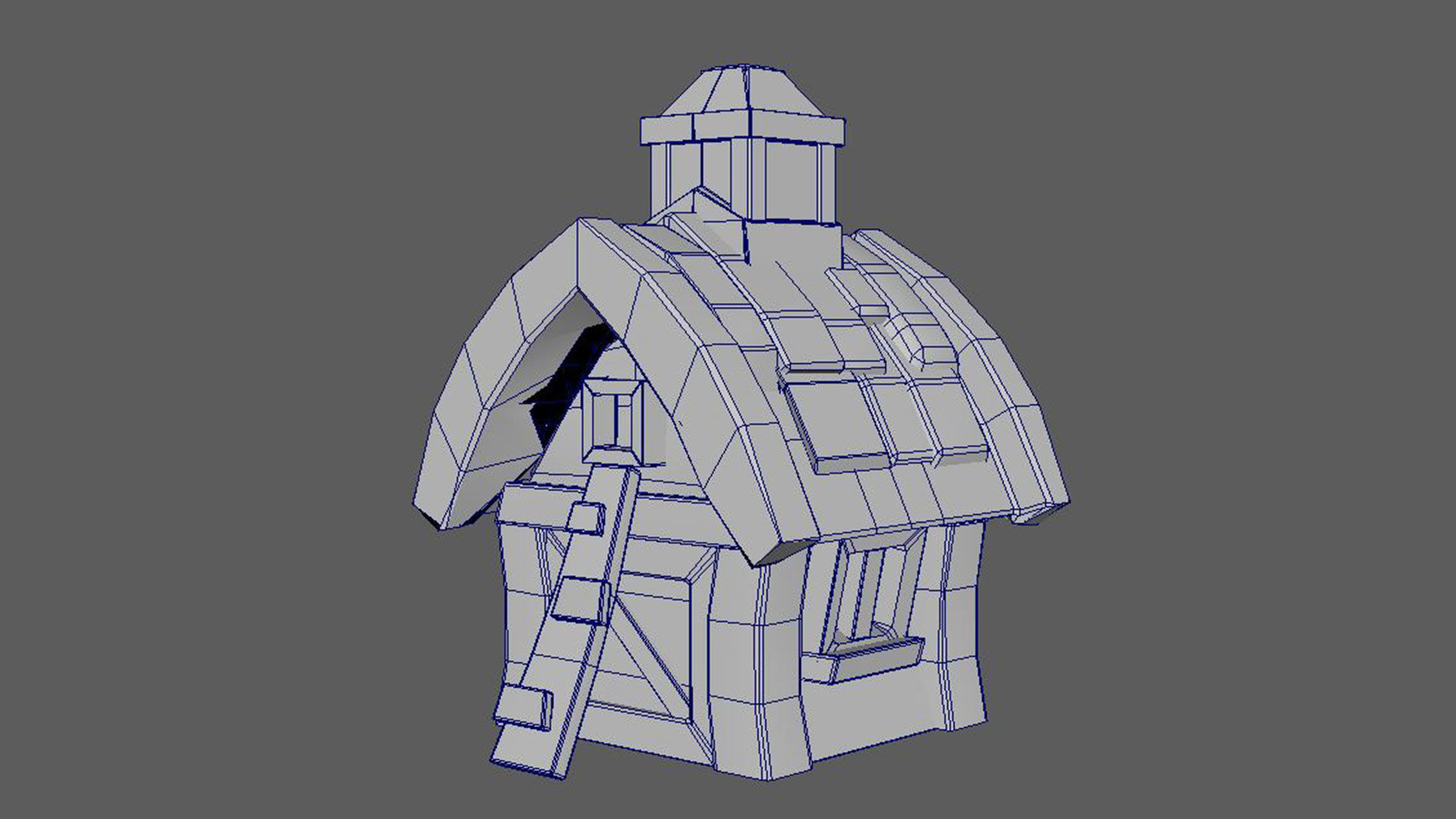 LowPoly Stylized Small House Low-poly 3D model_7