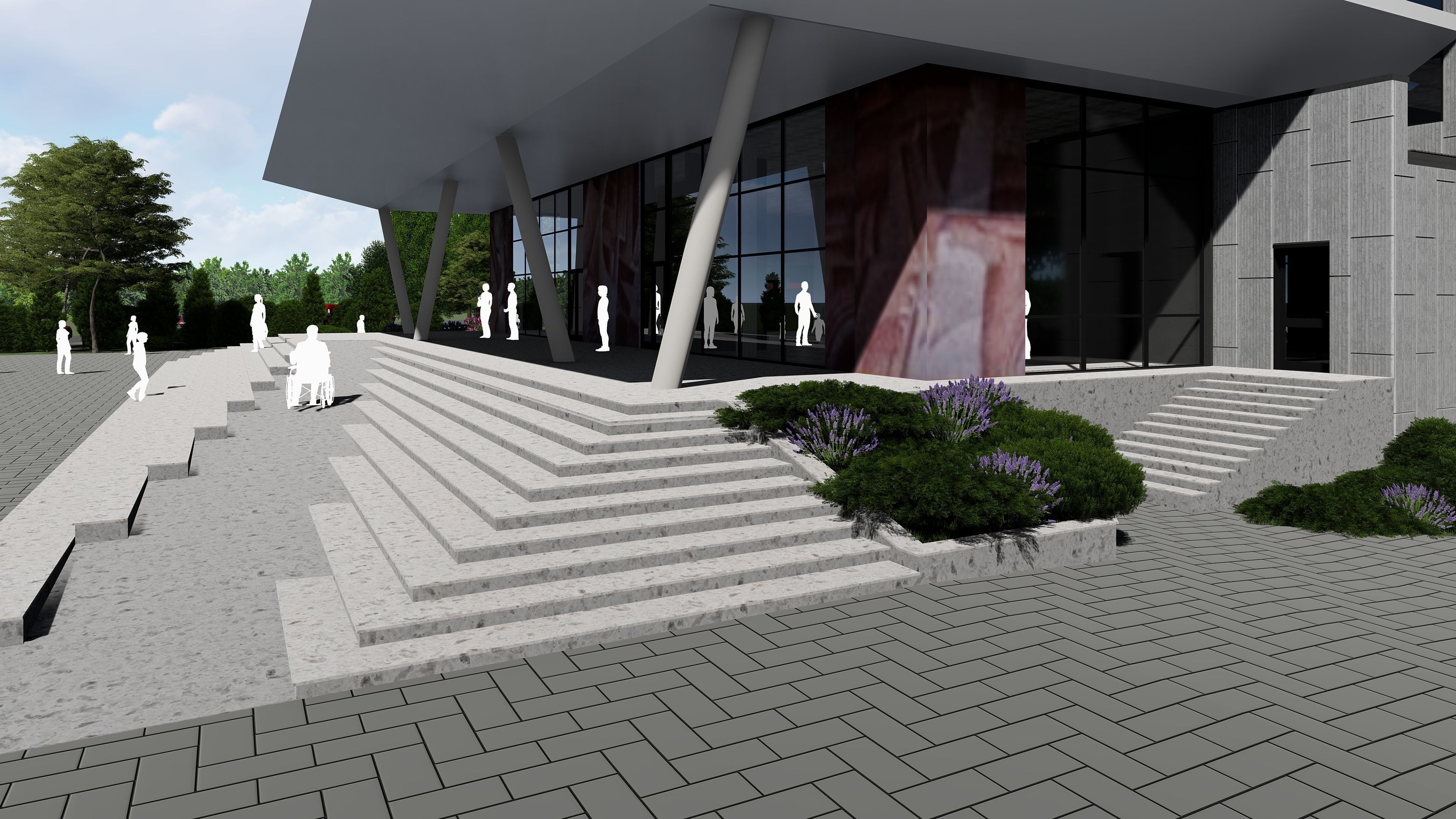 3D model of the cinema building reconstruction 6 versions 3D model_44