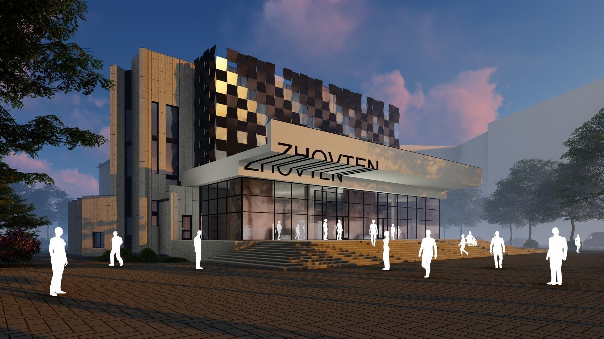 3D model of the cinema building reconstruction 6 versions 3D model_39