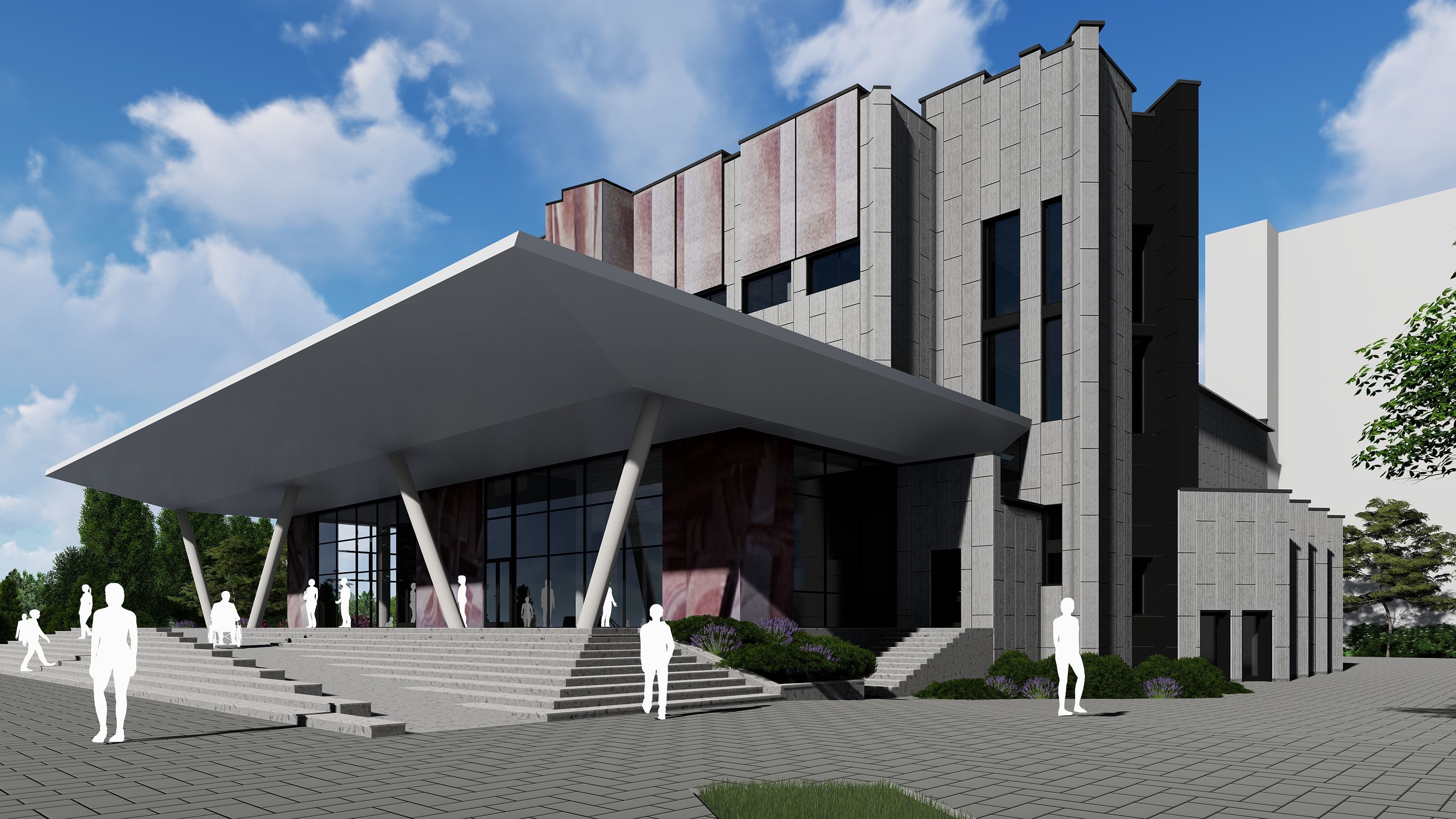 3D model of the cinema building reconstruction 6 versions 3D model_43