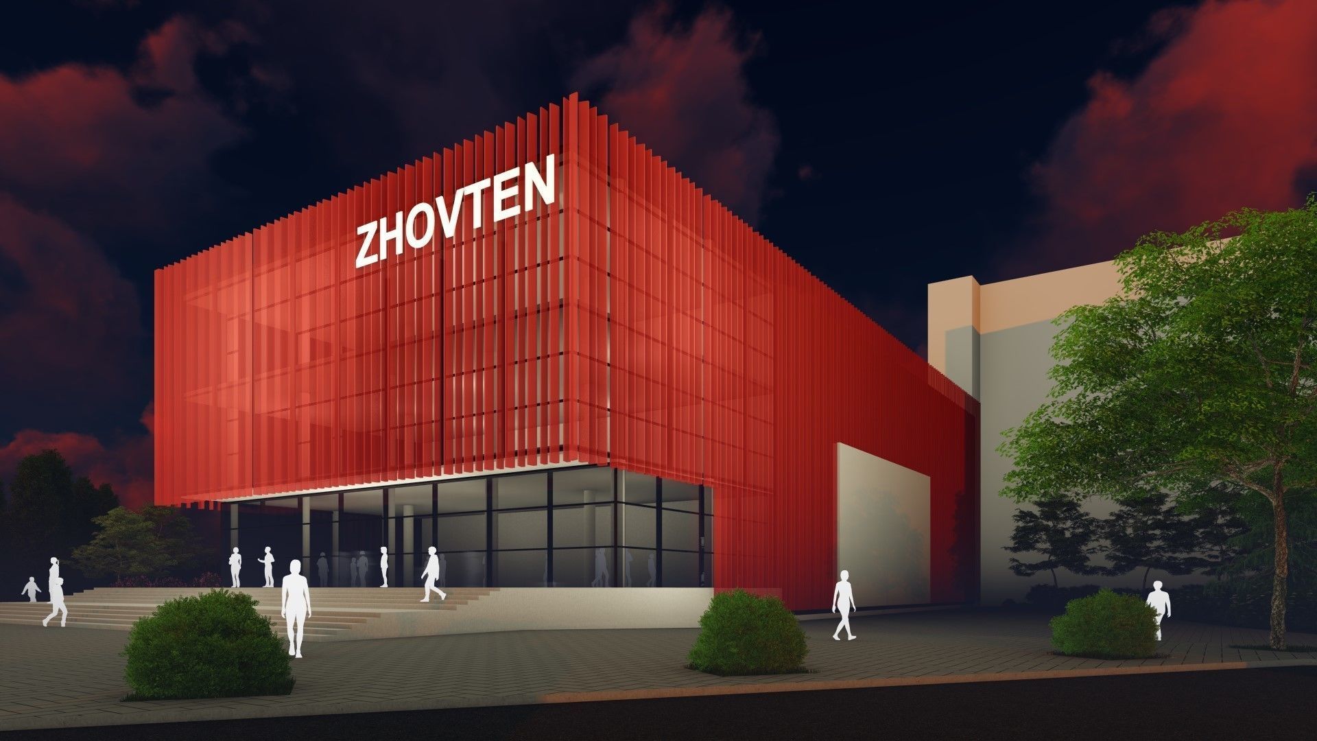 3D model of the cinema building reconstruction 6 versions 3D model_32