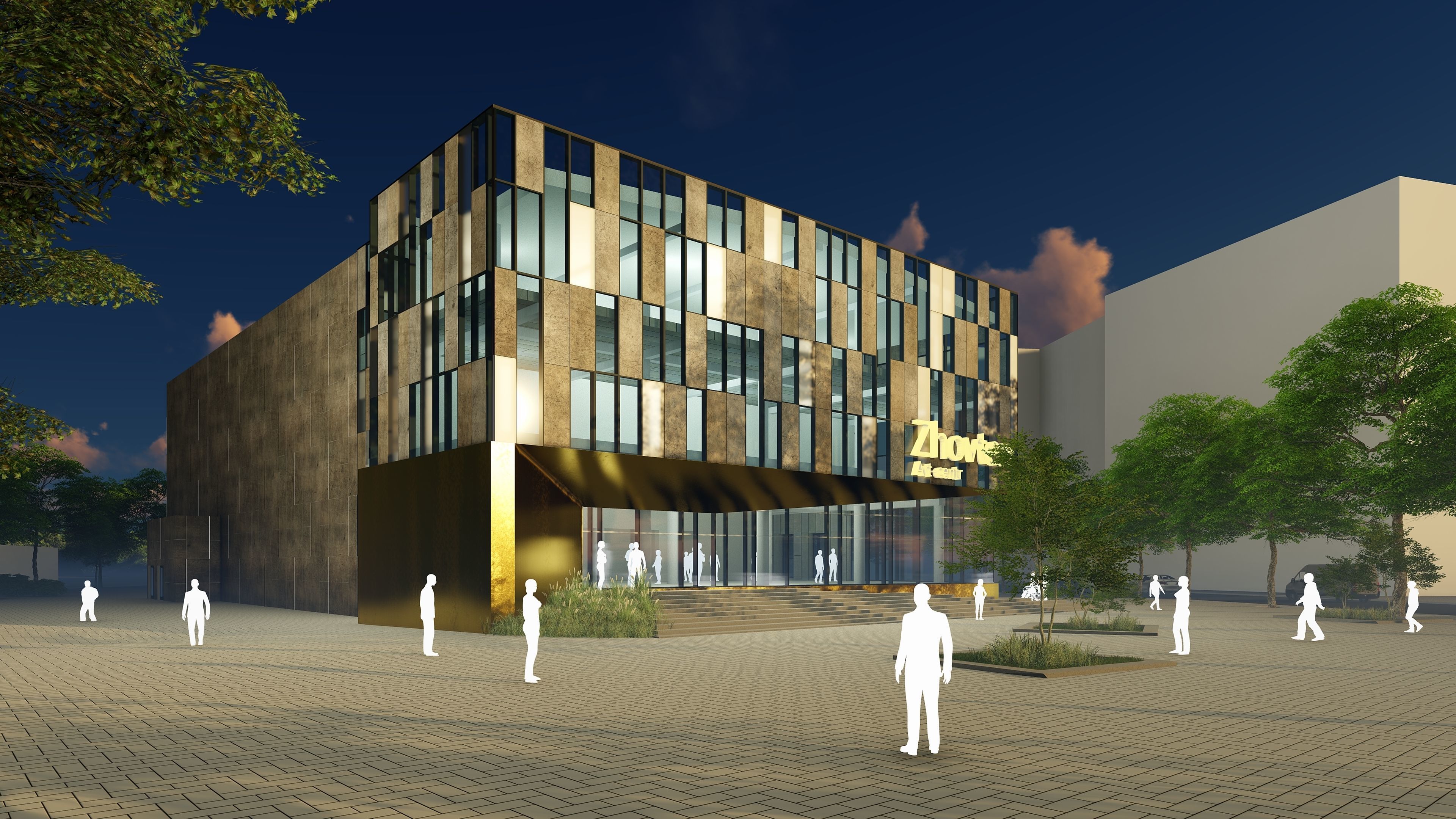 3D model of the cinema building reconstruction 6 versions 3D model_10