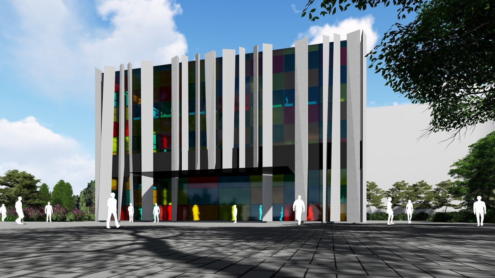 3D model of the cinema building reconstruction 6 versions 3D model_22