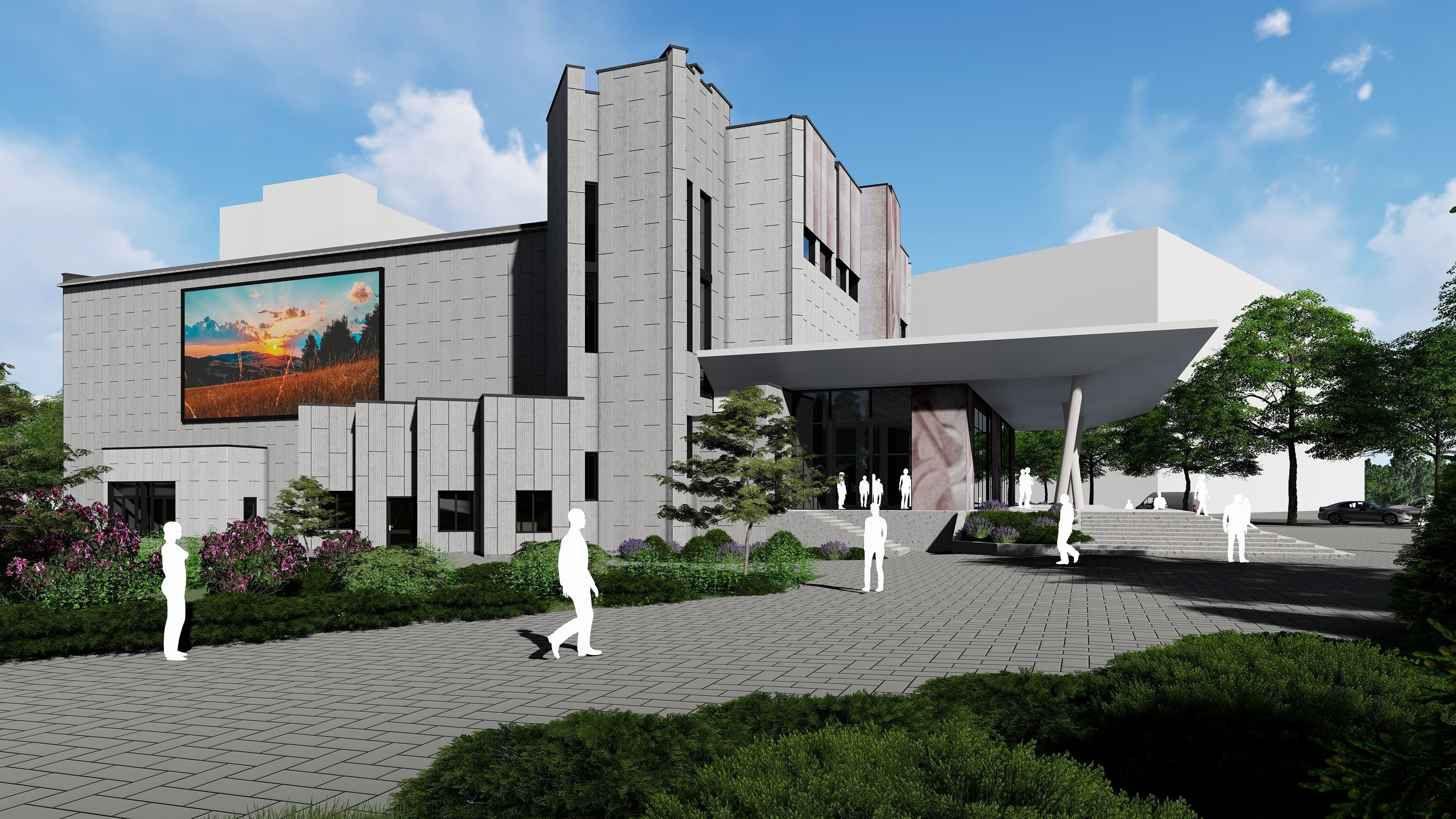 3D model of the cinema building reconstruction 6 versions 3D model_42