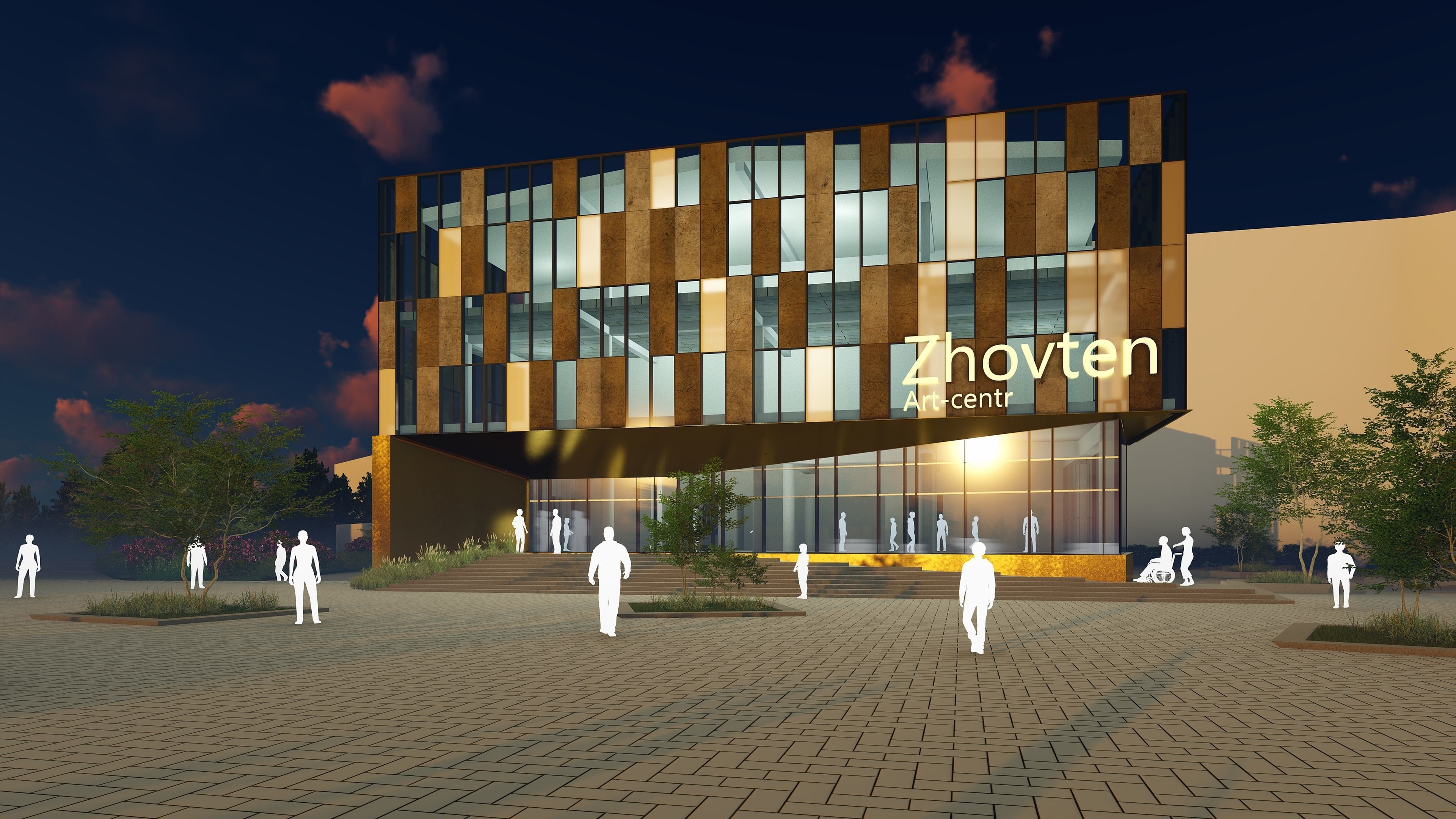 3D model of the cinema building reconstruction 6 versions 3D model_6