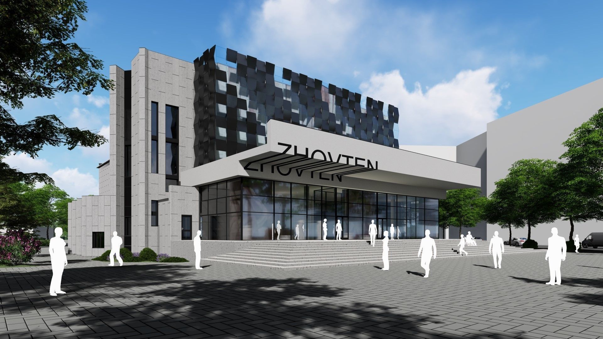 3D model of the cinema building reconstruction 6 versions 3D model_34