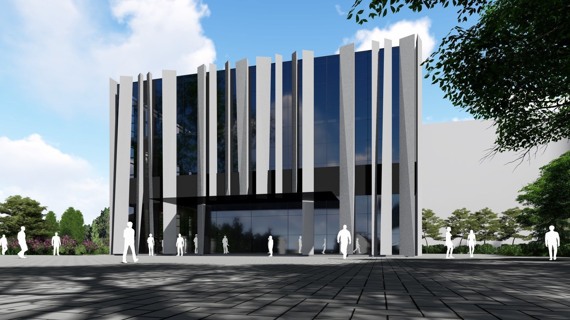 3D model of the cinema building reconstruction 6 versions 3D model_19