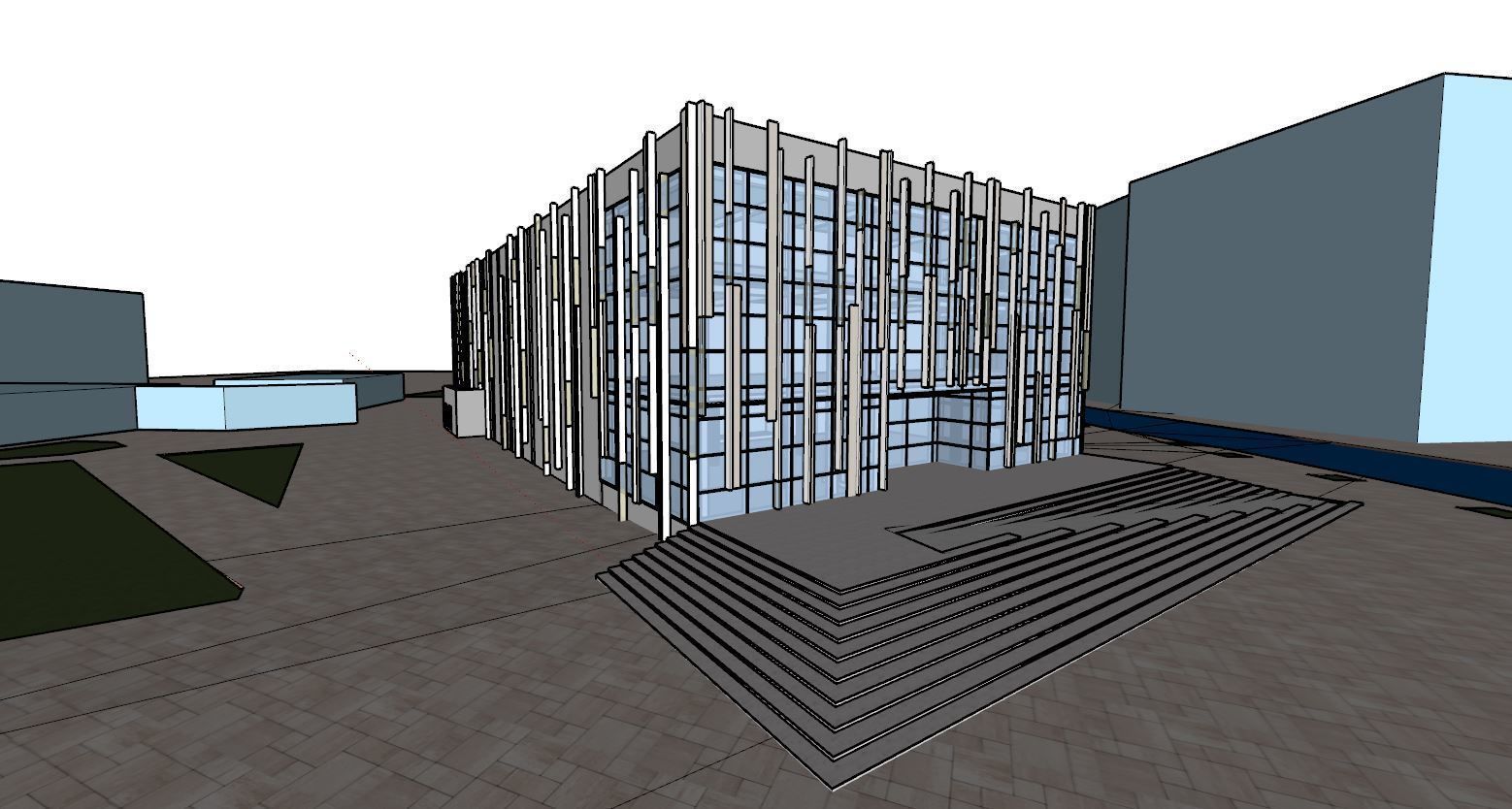 3D model of the cinema building reconstruction 6 versions 3D model_16