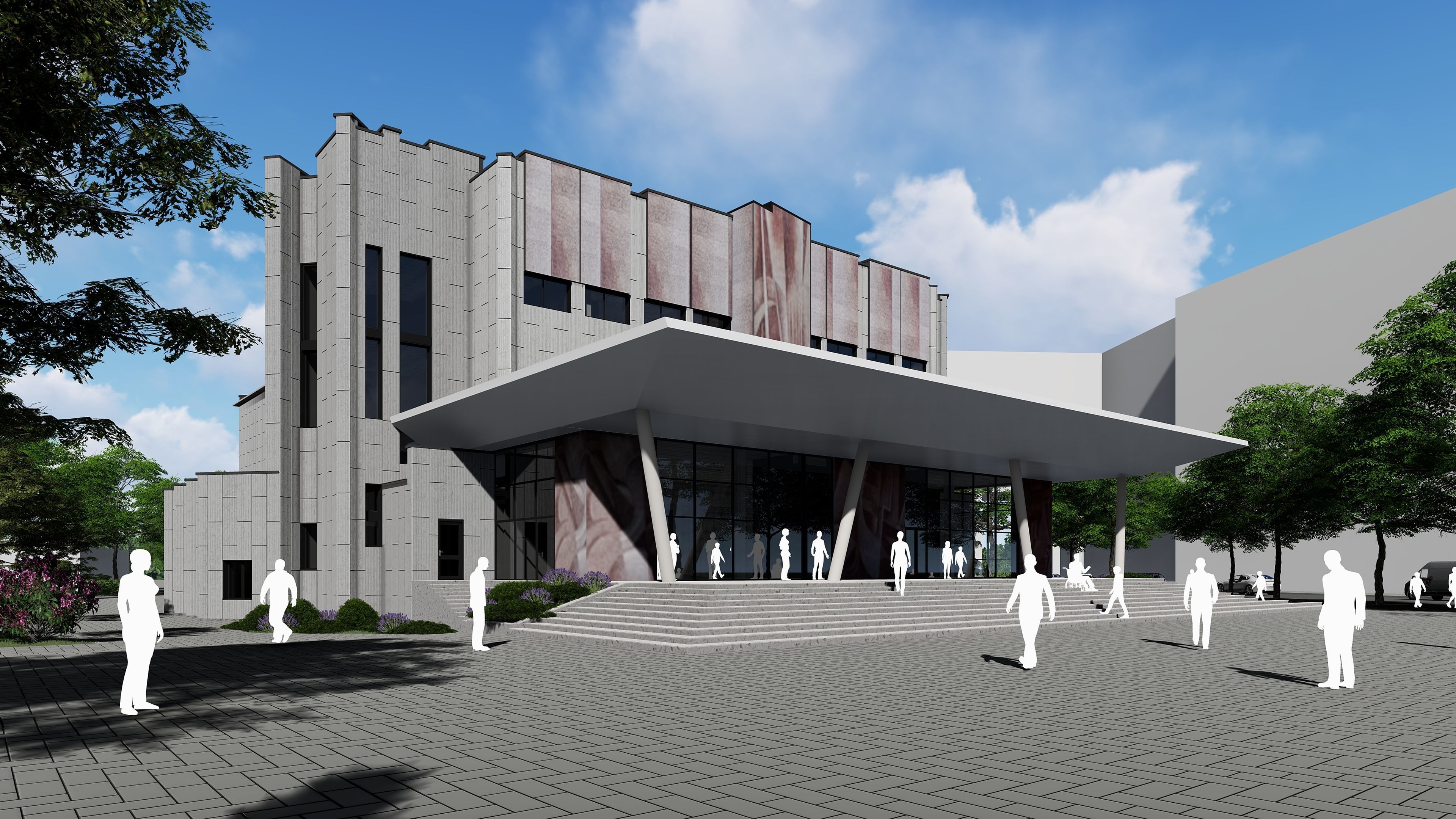 3D model of the cinema building reconstruction 6 versions 3D model_41