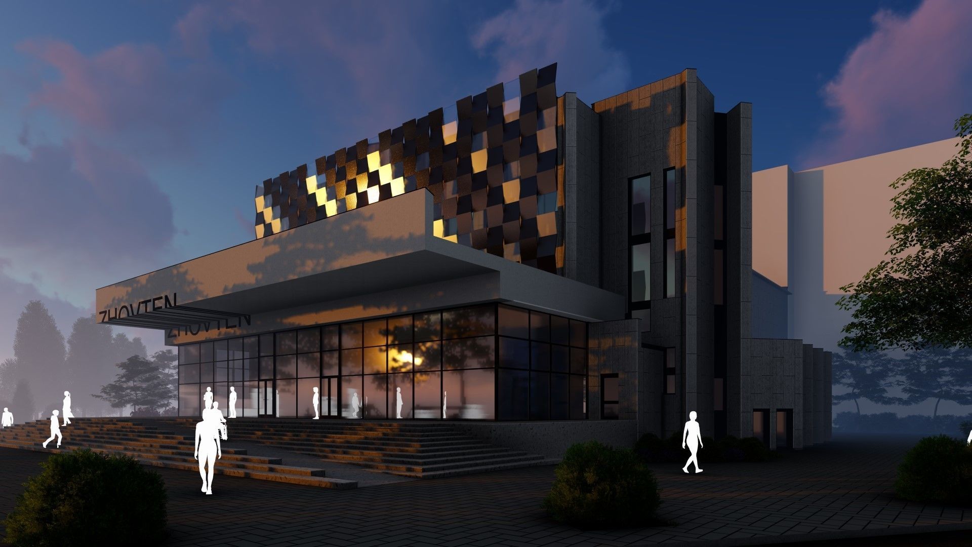 3D model of the cinema building reconstruction 6 versions 3D model_38