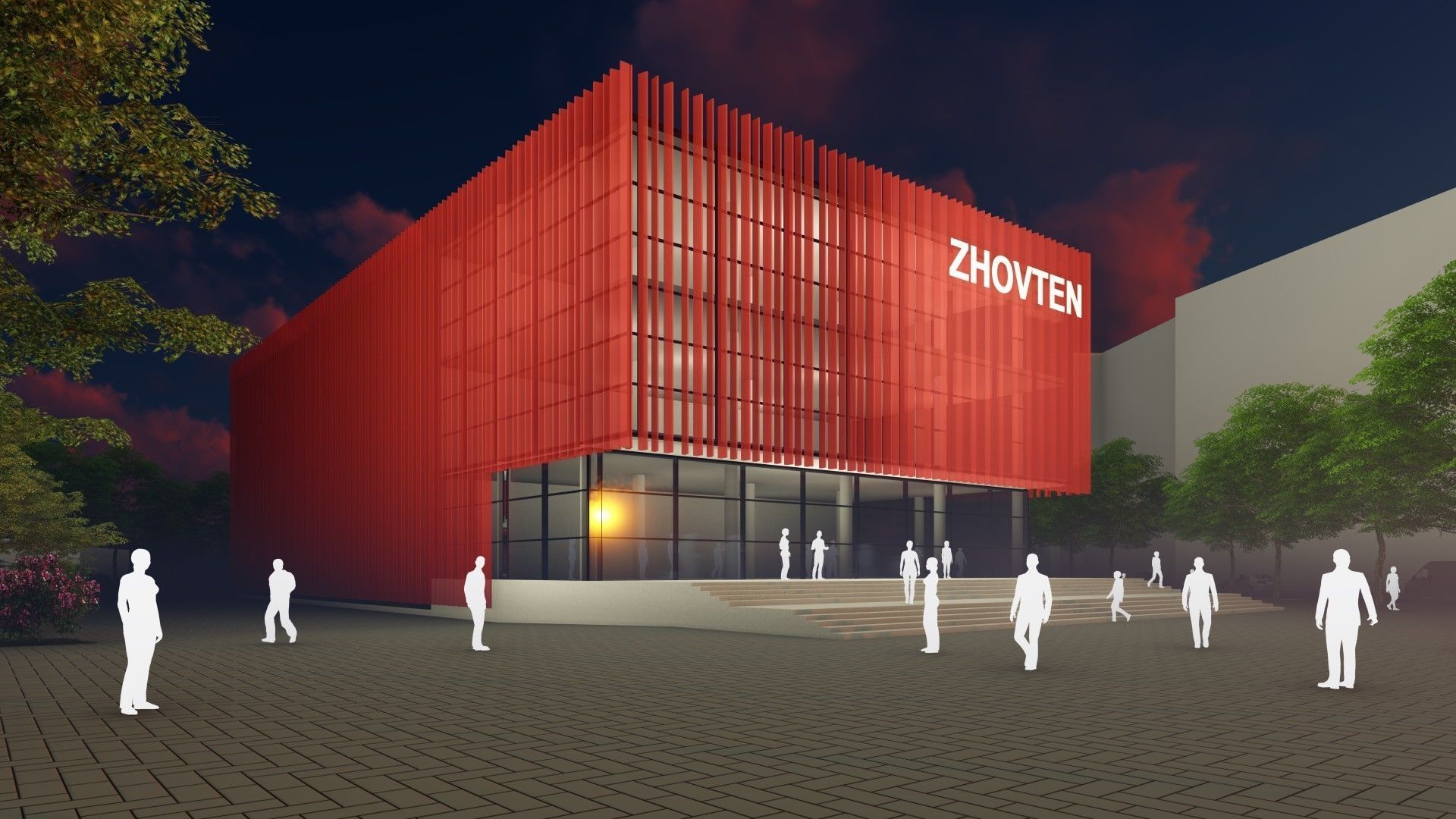 3D model of the cinema building reconstruction 6 versions 3D model_31