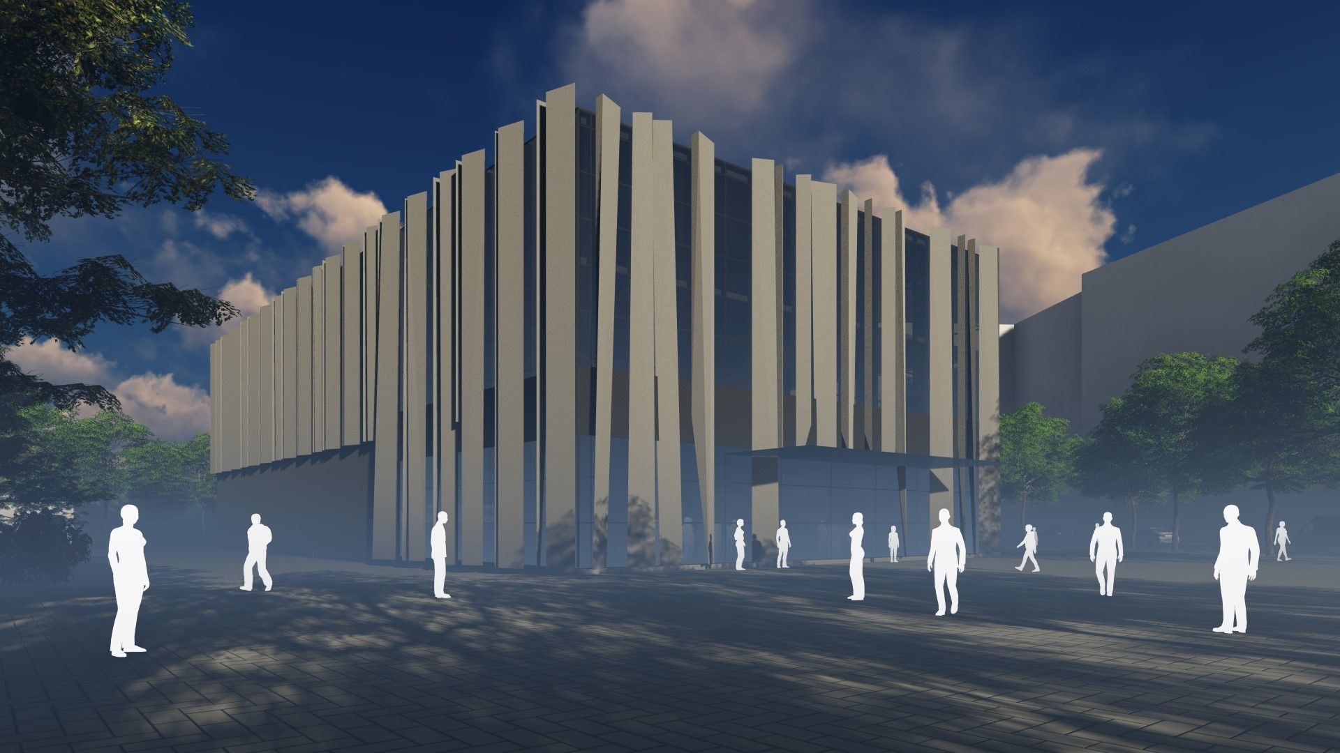 3D model of the cinema building reconstruction 6 versions 3D model_25