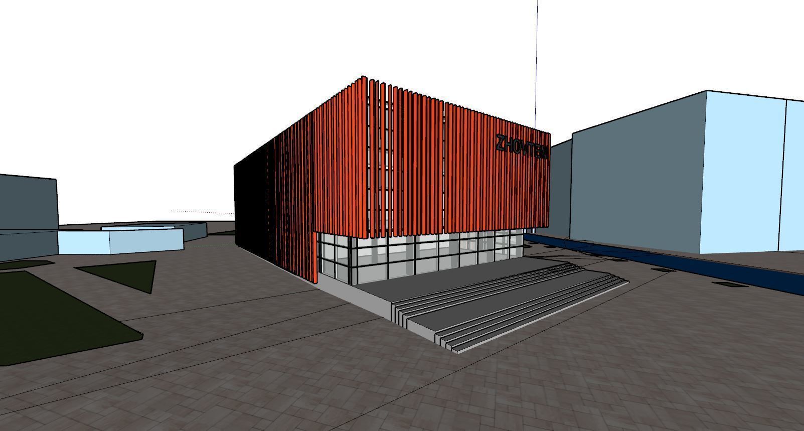 3D model of the cinema building reconstruction 6 versions 3D model_33