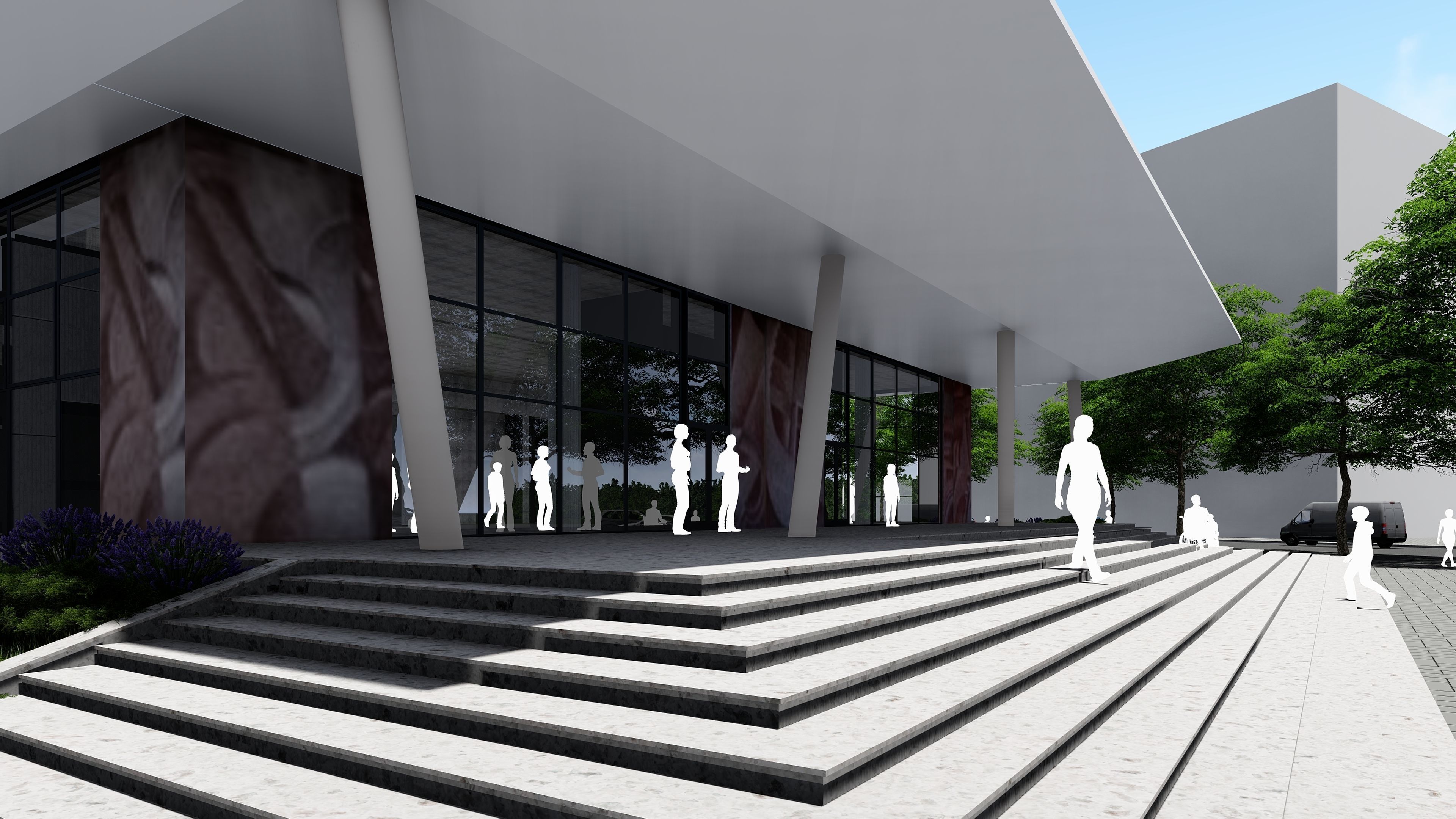 3D model of the cinema building reconstruction 6 versions 3D model_45