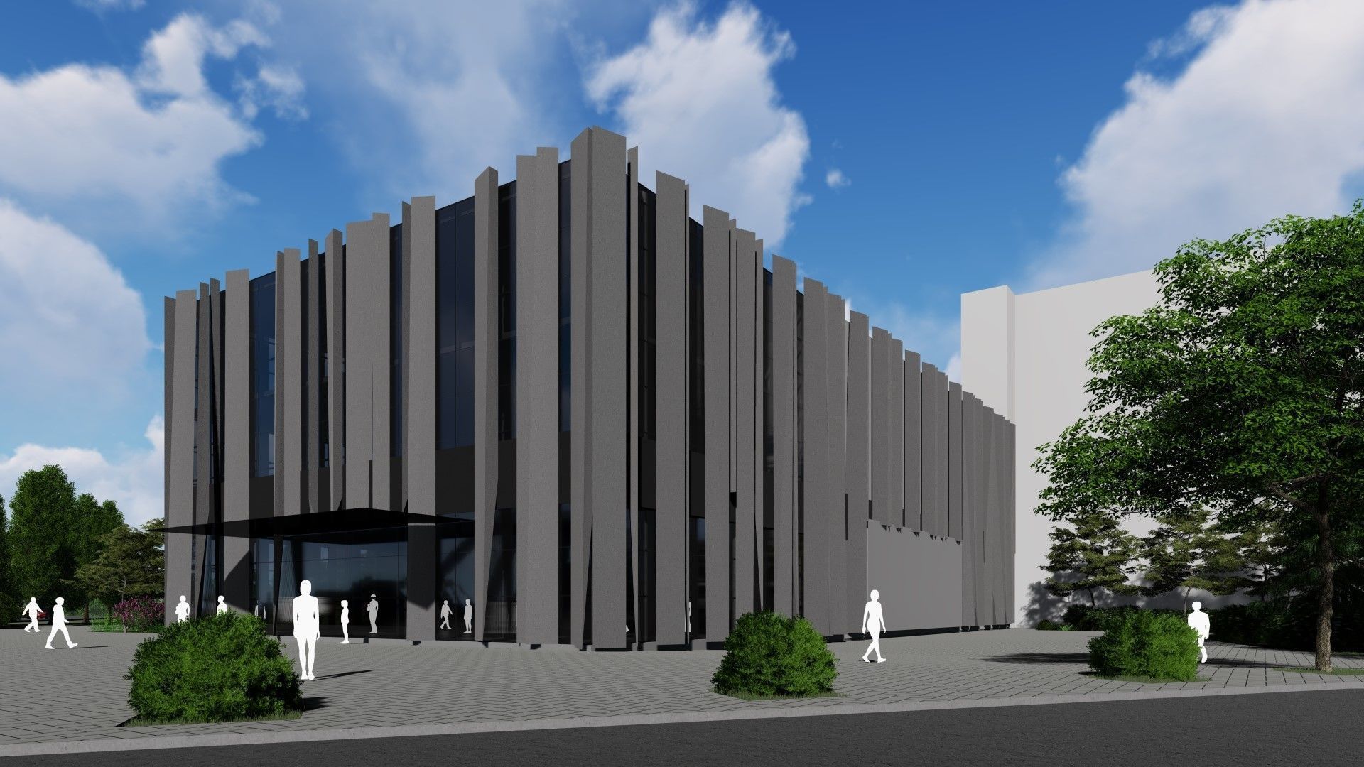 3D model of the cinema building reconstruction 6 versions 3D model_18