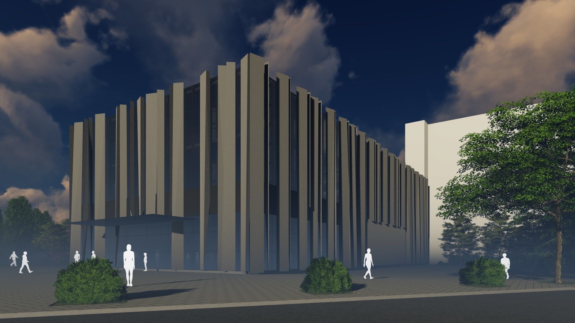 3D model of the cinema building reconstruction 6 versions 3D model_24