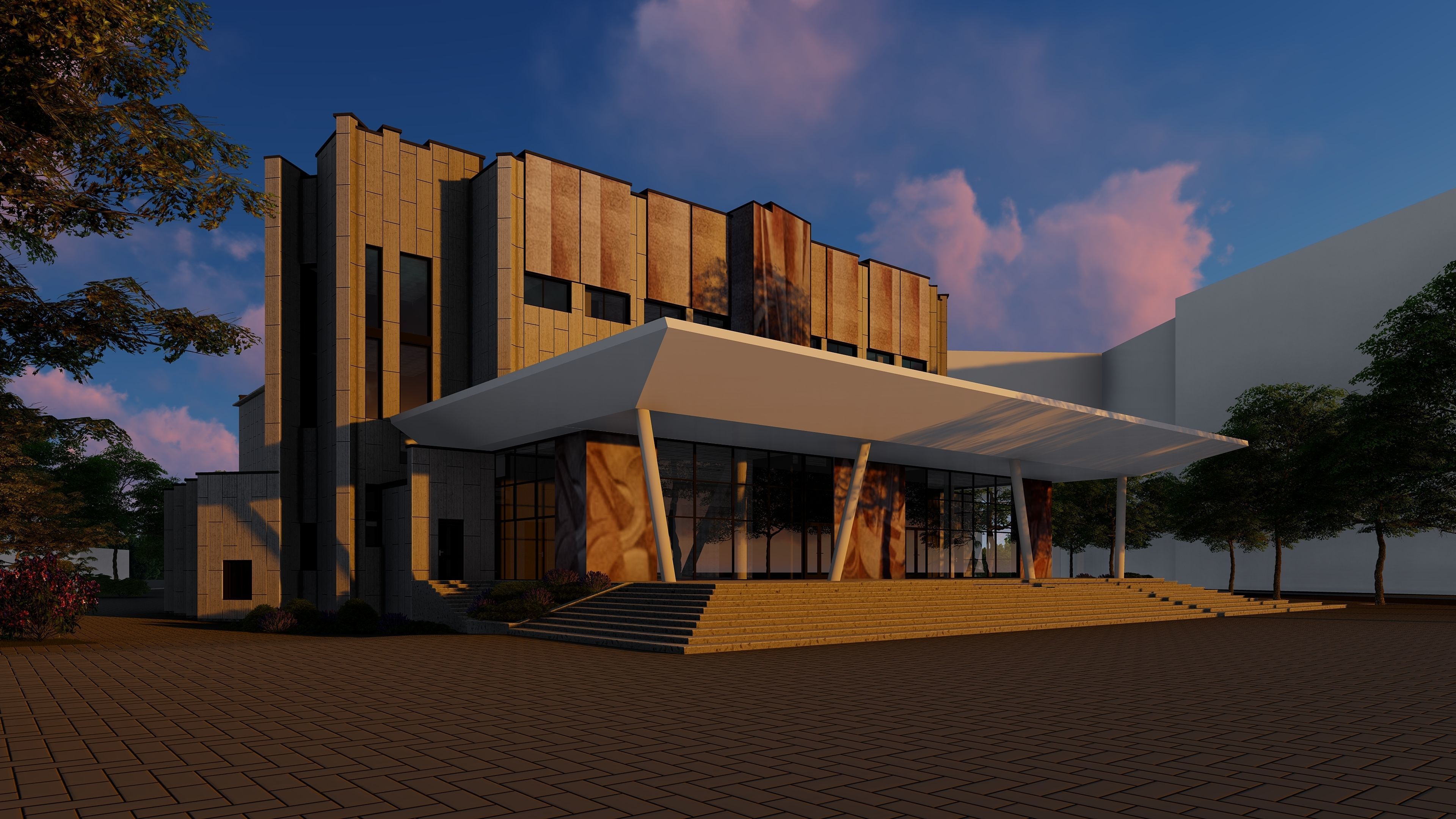 3D model of the cinema building reconstruction 6 versions 3D model_47