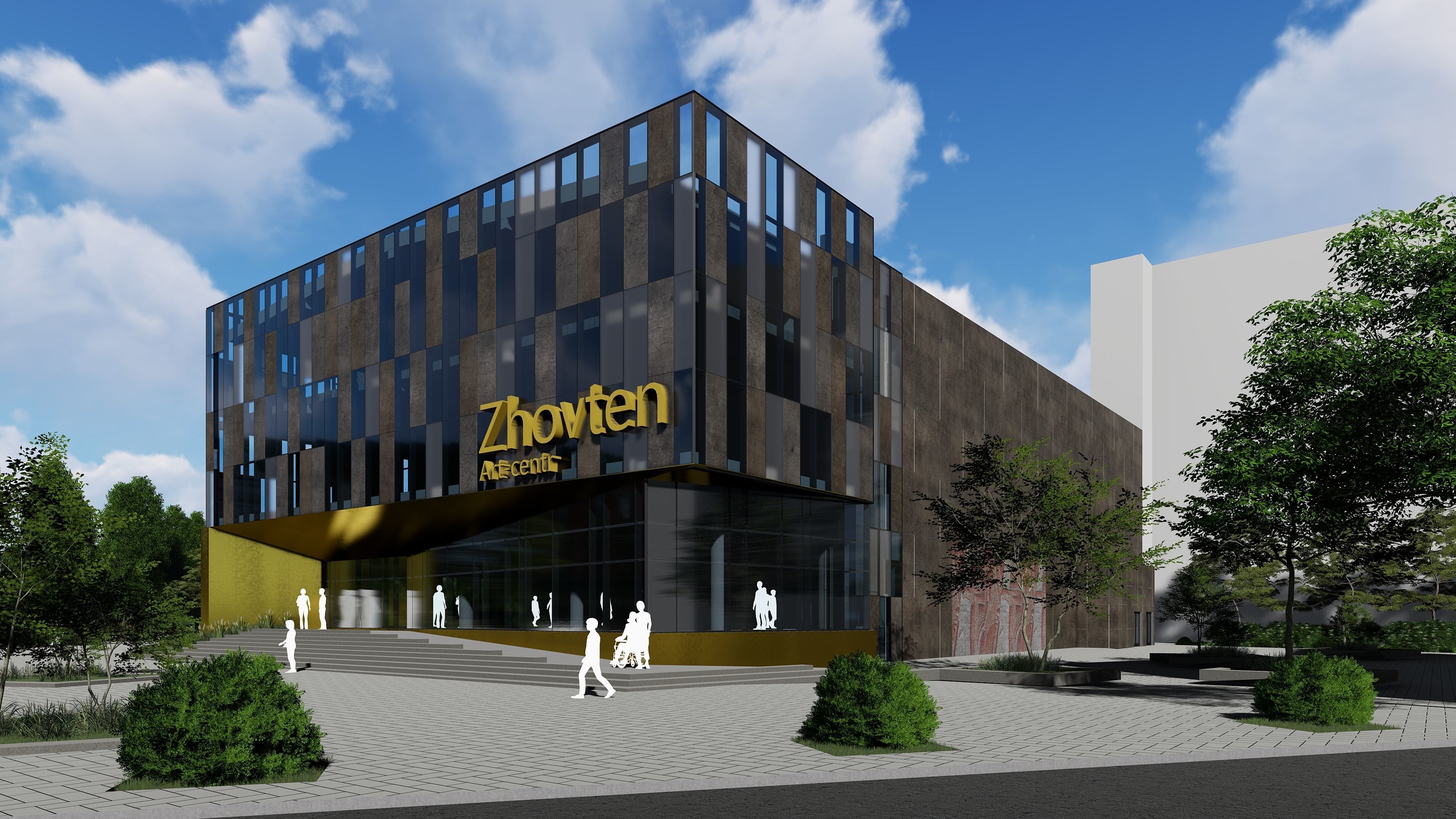 3D model of the cinema building reconstruction 6 versions 3D model_3