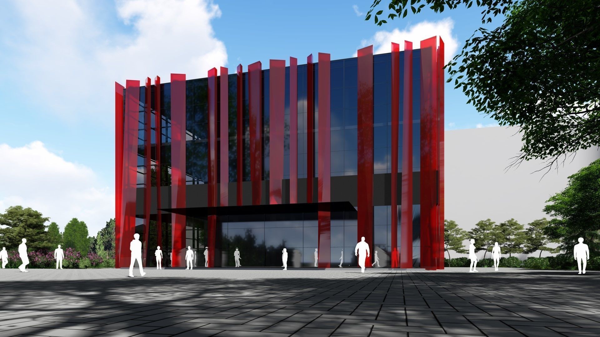 3D model of the cinema building reconstruction 6 versions 3D model_23