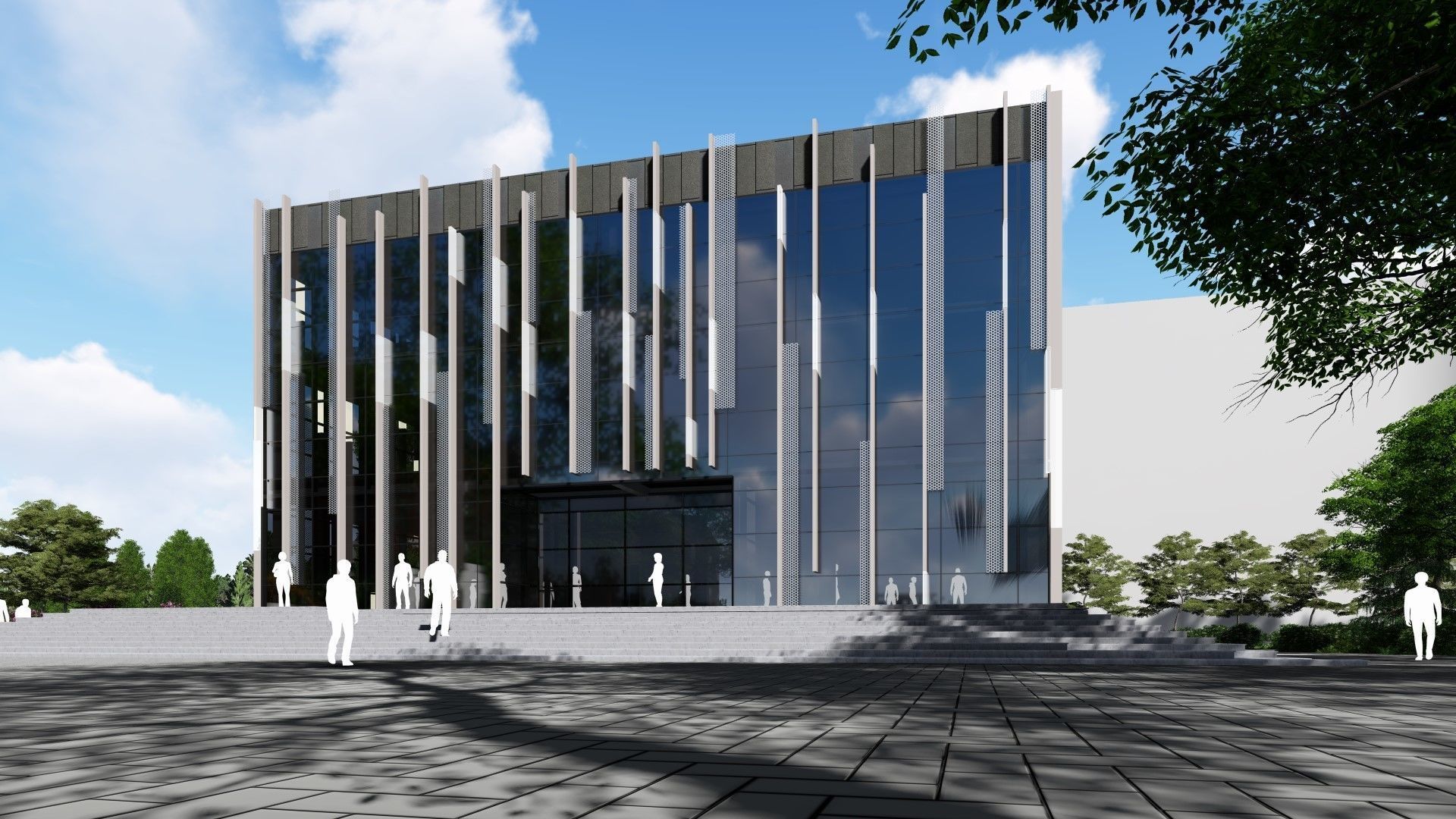 3D model of the cinema building reconstruction 6 versions 3D model_13