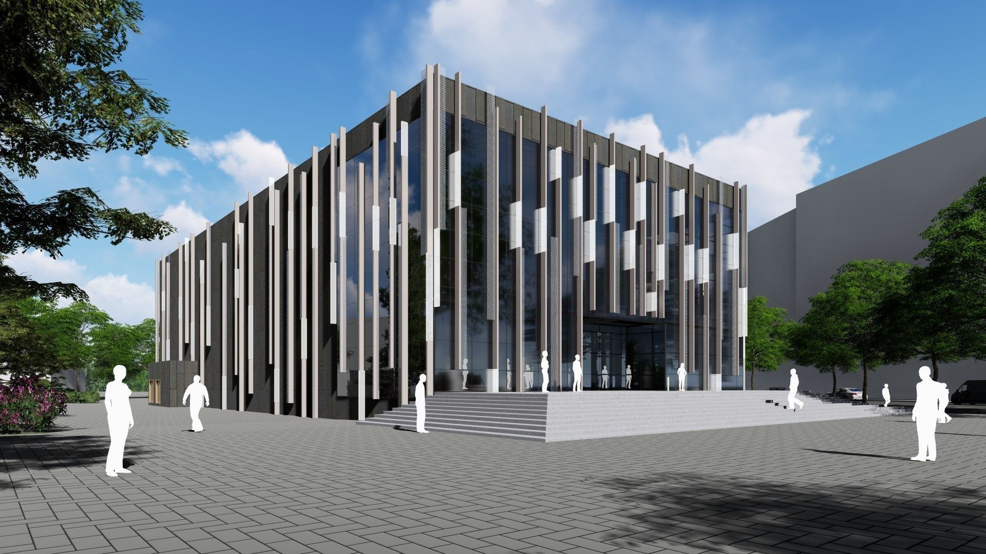 3D model of the cinema building reconstruction 6 versions 3D model_12