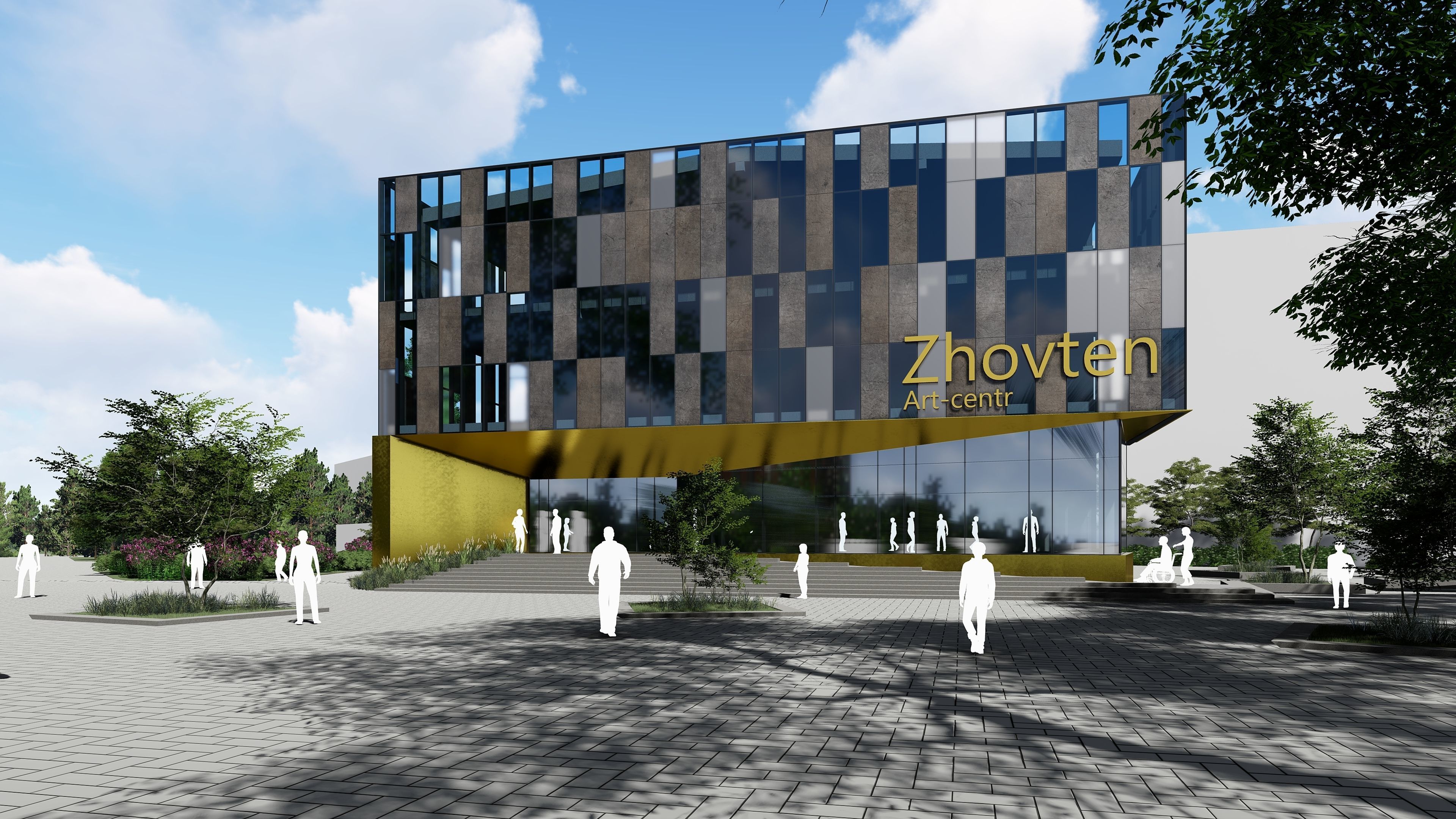 3D model of the cinema building reconstruction 6 versions 3D model_1