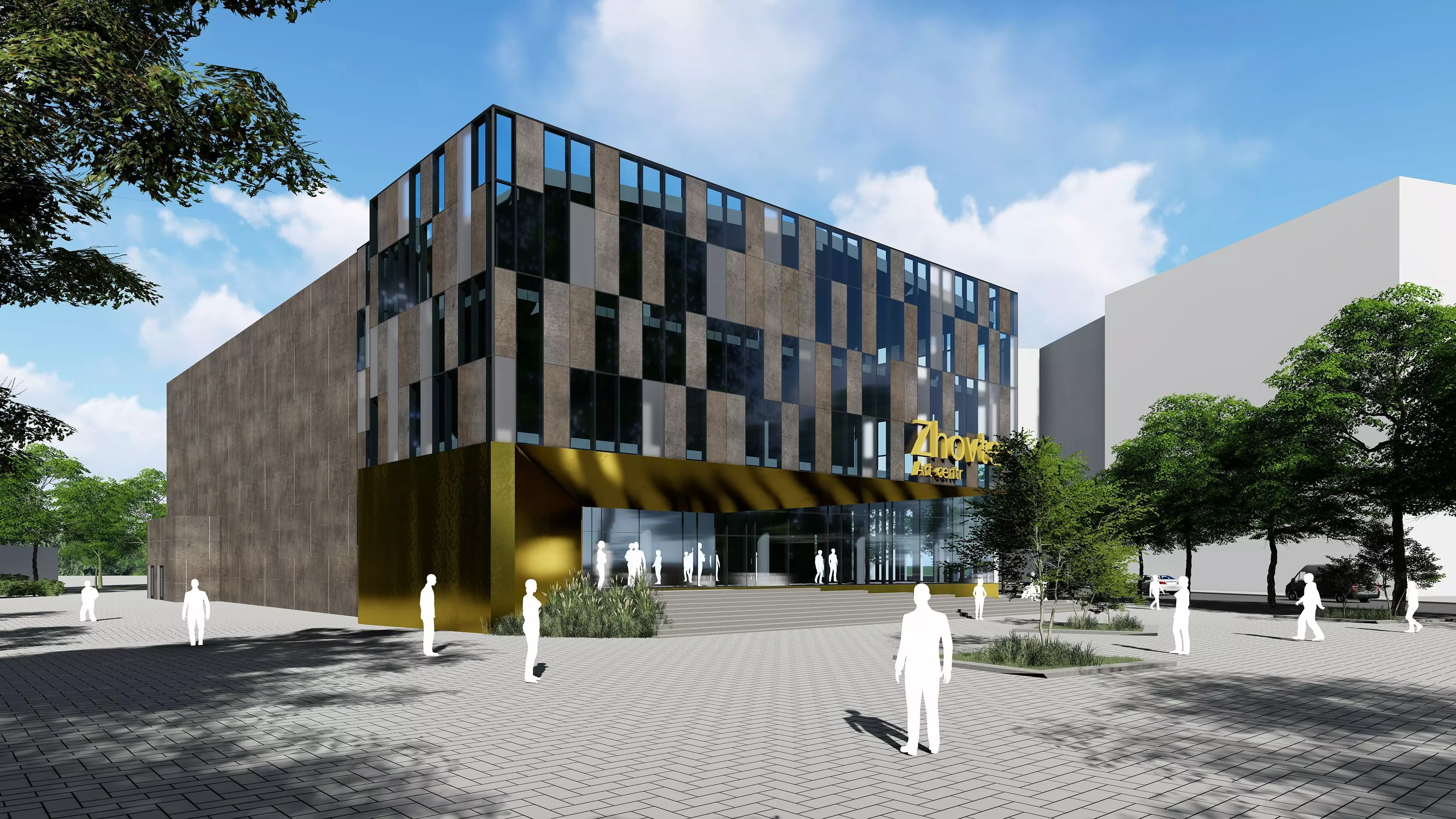 3D model of the cinema building reconstruction 6 versions 3D model_0